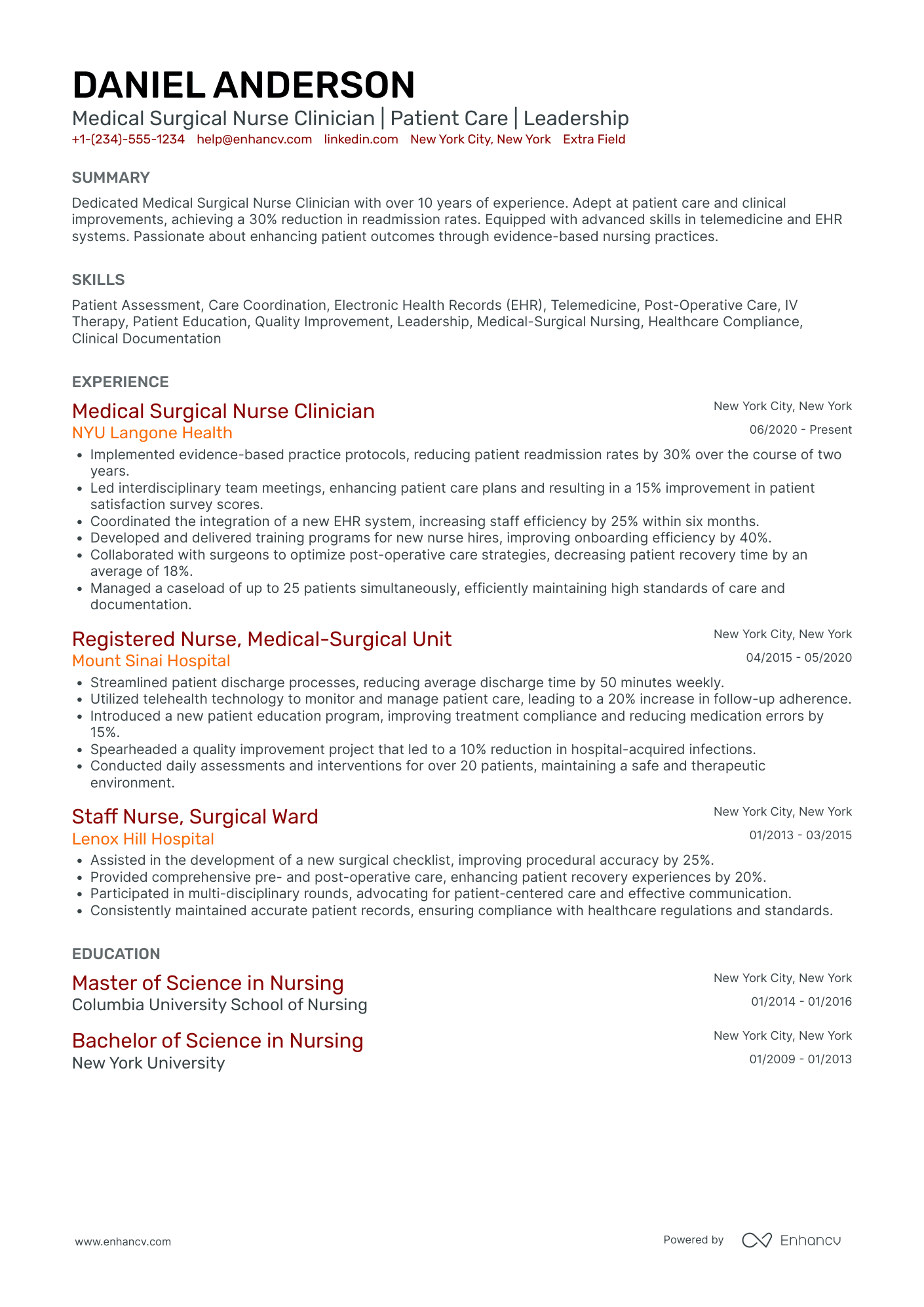 17 Medical Surgical Nurse Resume Examples & Guide for 2026
