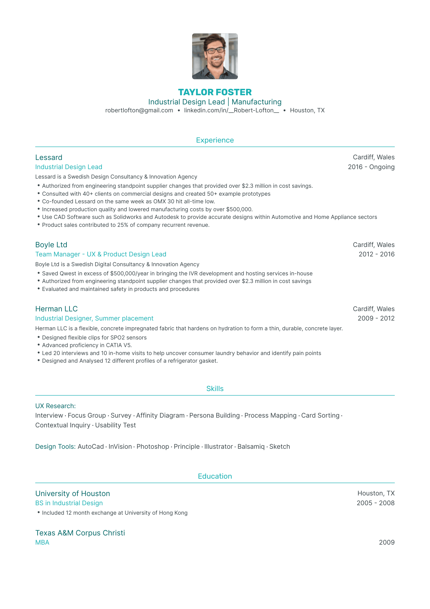 5 Industrial Design Resume Examples & Guide for 2024