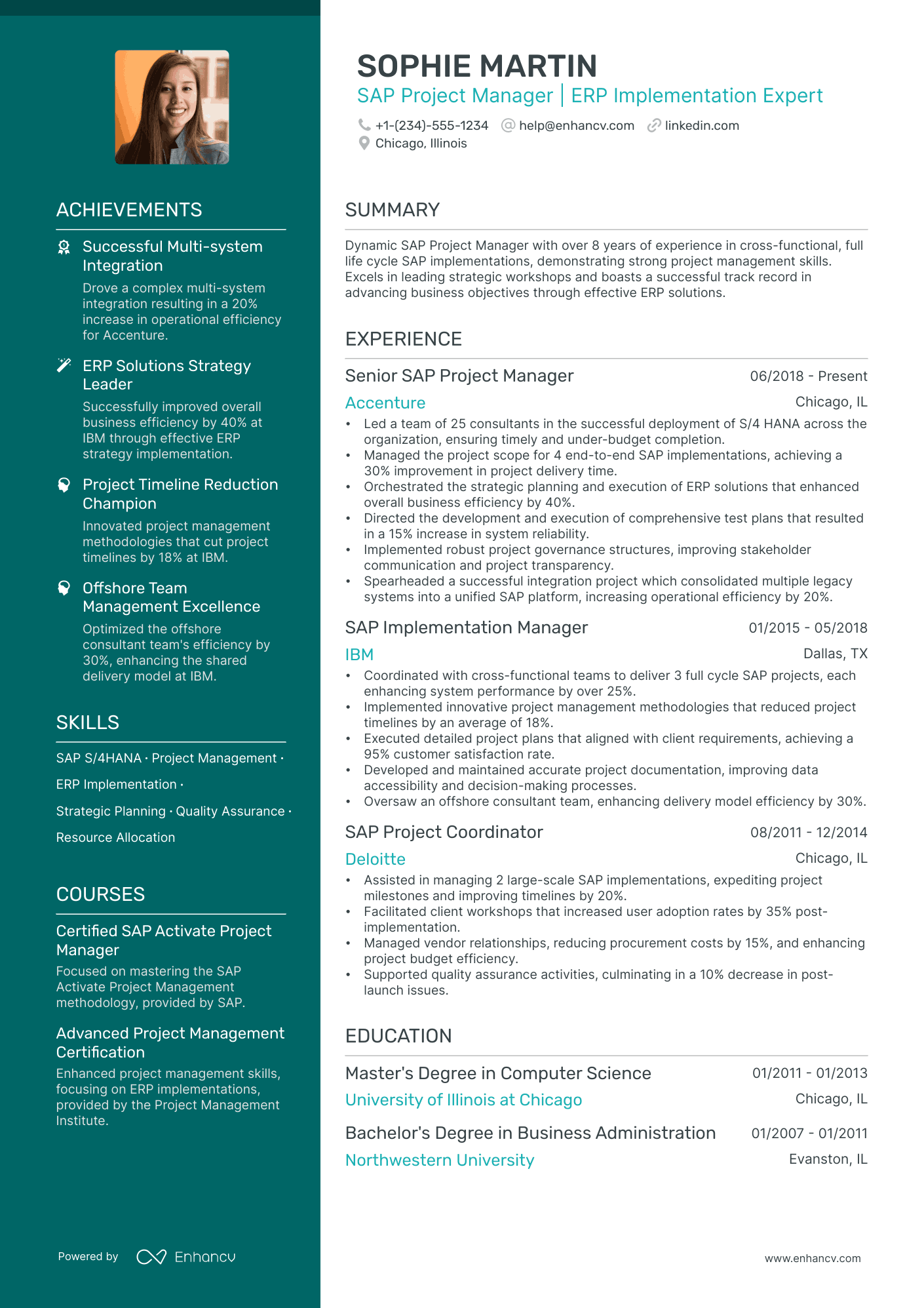 5 SAP Project Manager Resume Examples & Guide for 2024