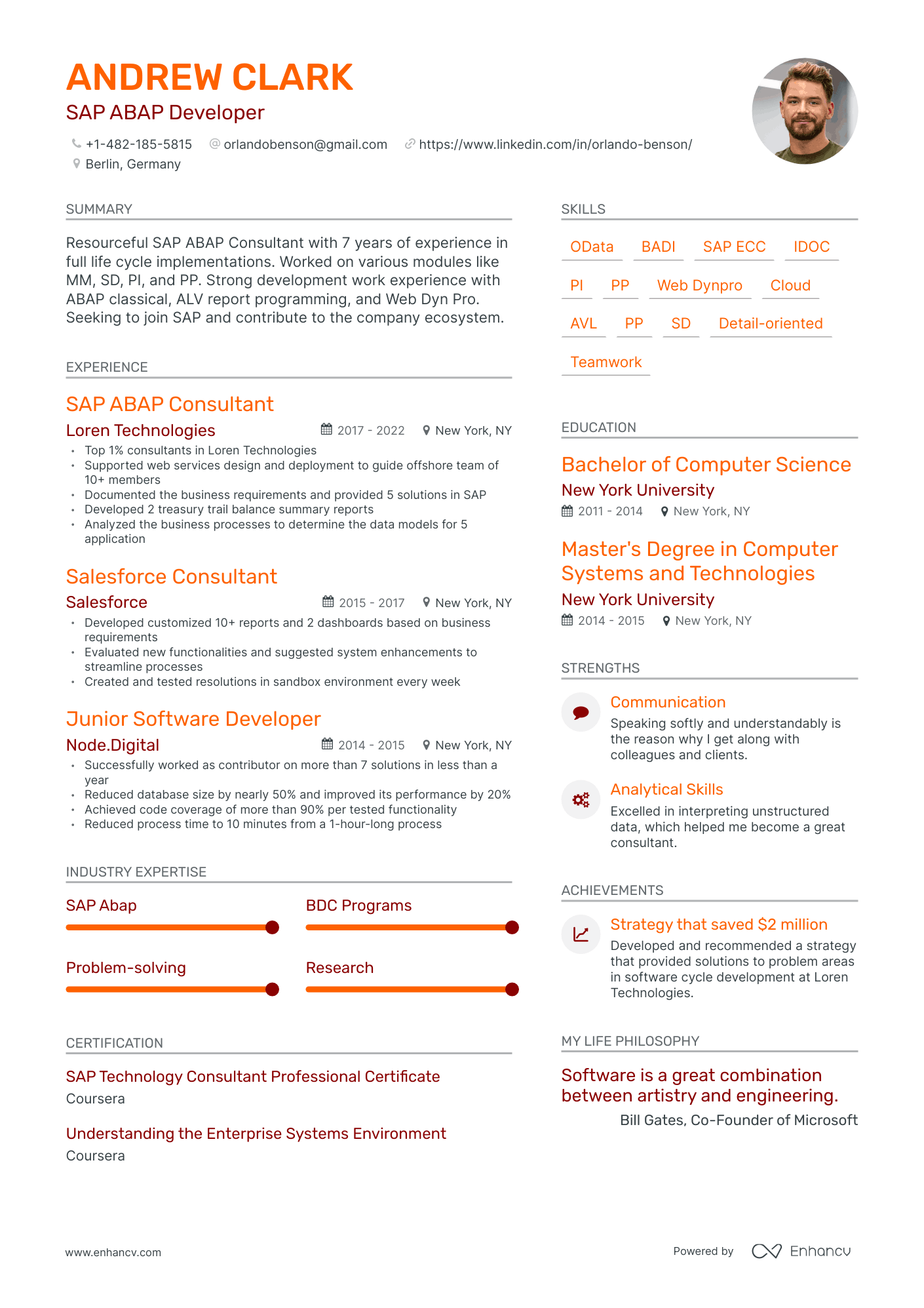 5 SAP Resume Examples & Guide for 2024