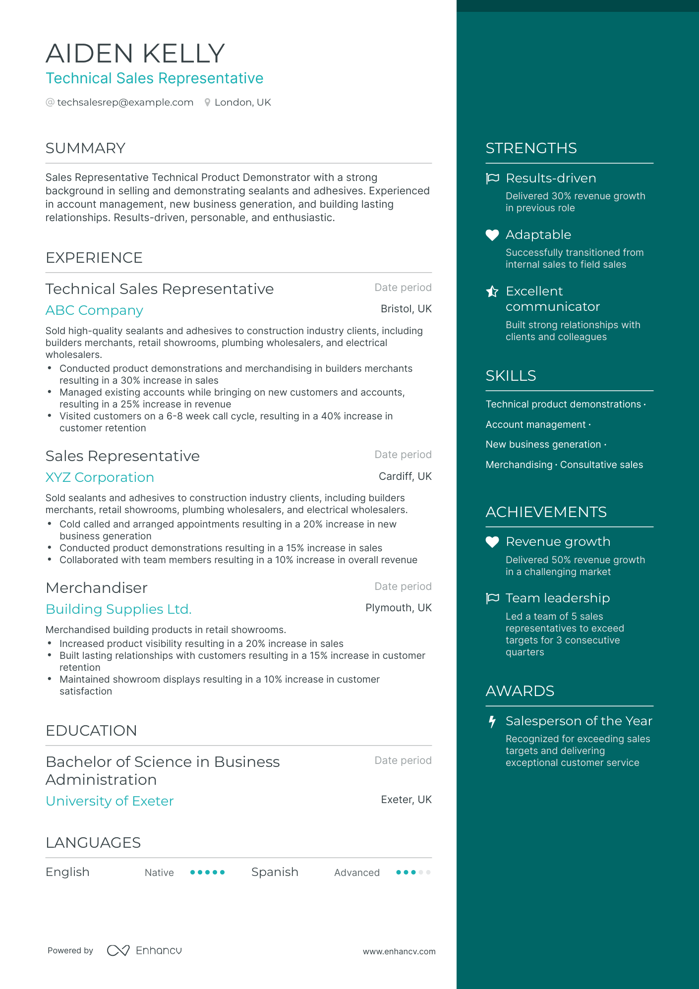 5 Technical Sales Representative Resume Examples & Guide for 2024