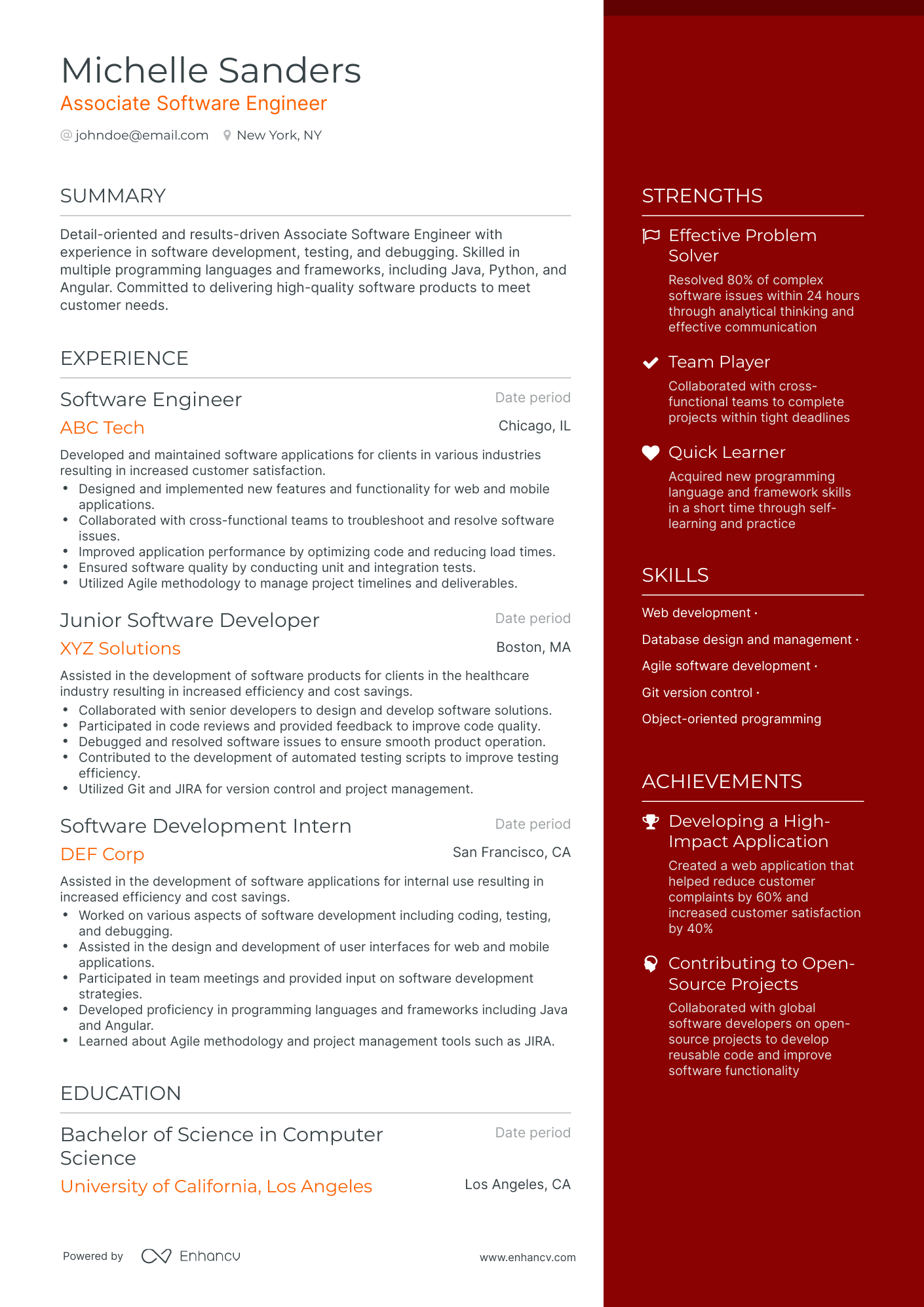 18 Software Engineer Resume Examples & Guide for 2024