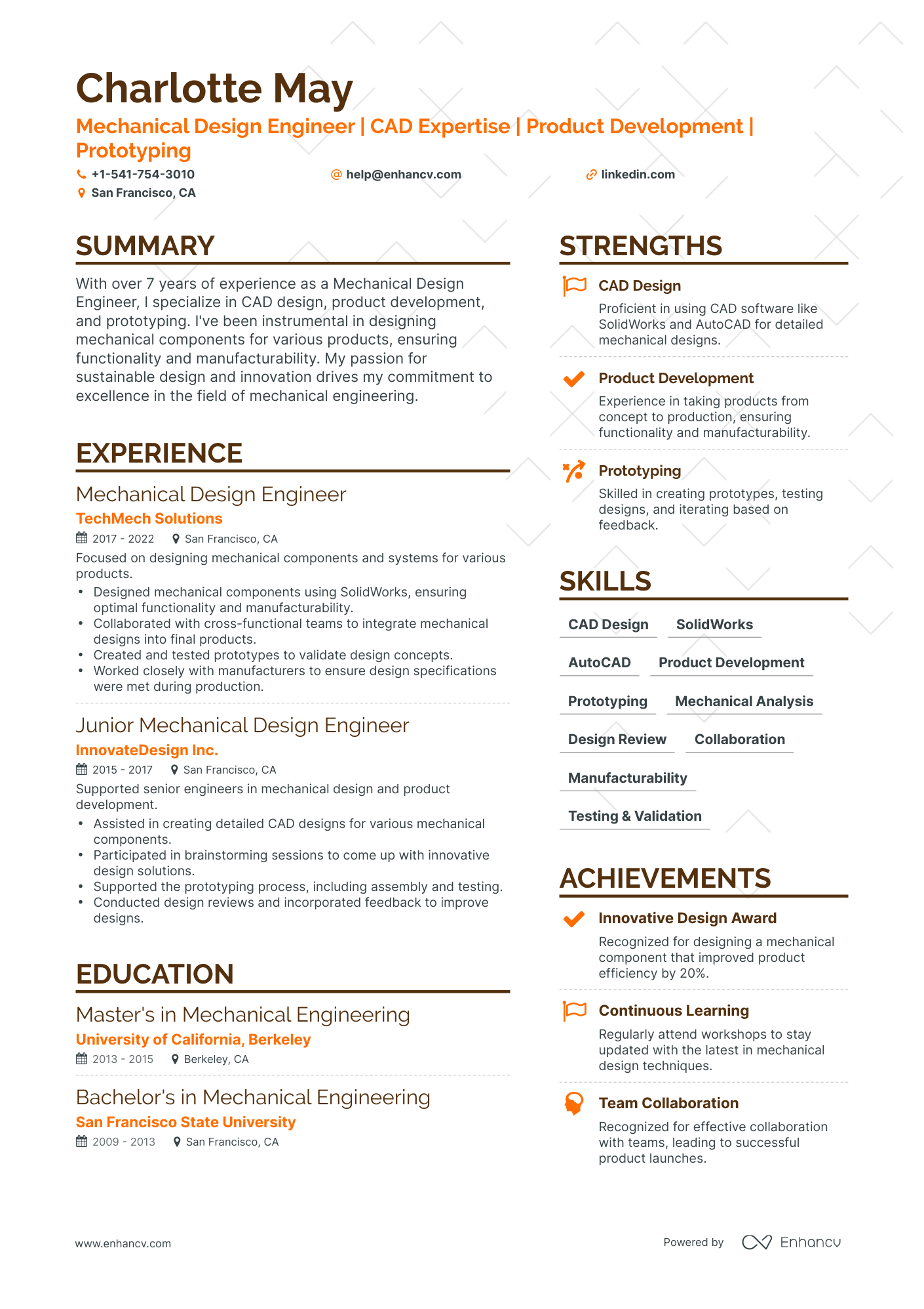 5 Mechanical Design Engineer Resume Examples & Guide for 2024