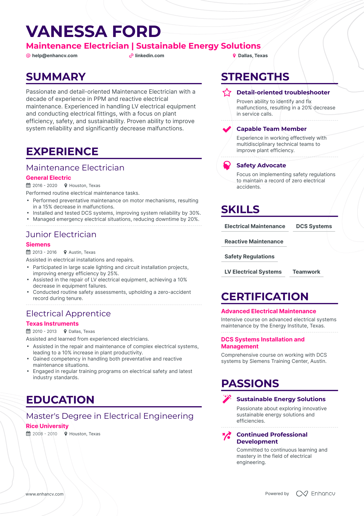 5 Electrician Resume Examples & Guide for 2024