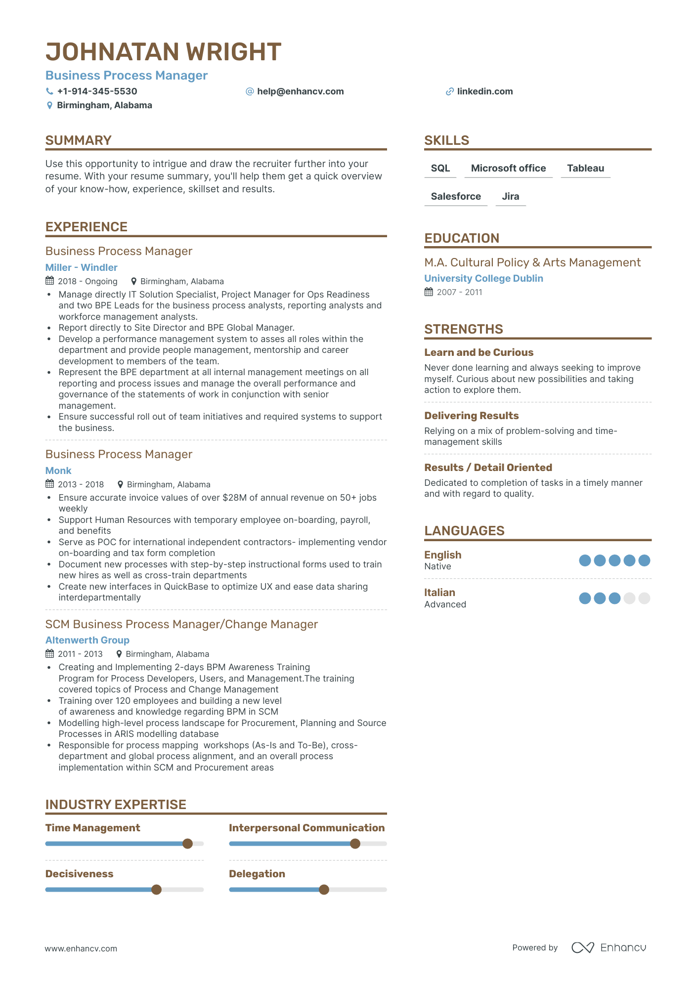 Business Process Manager Resume Examples & Guide For 2023 (Layout ...