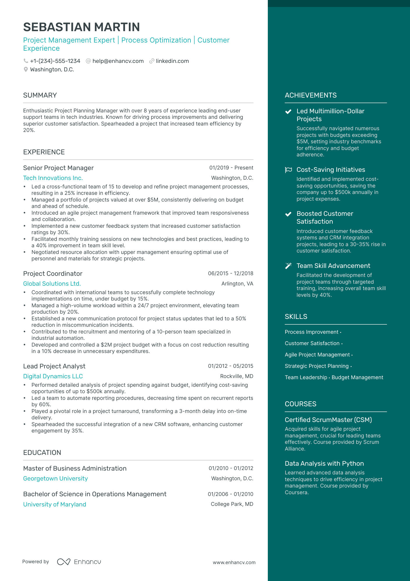 5 Planning Manager Resume Examples & Guide for 2024