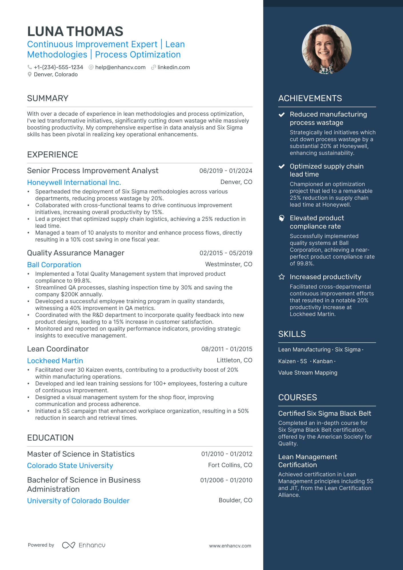 5 Continuous Improvement Manager Resume Examples & Guide for 2024