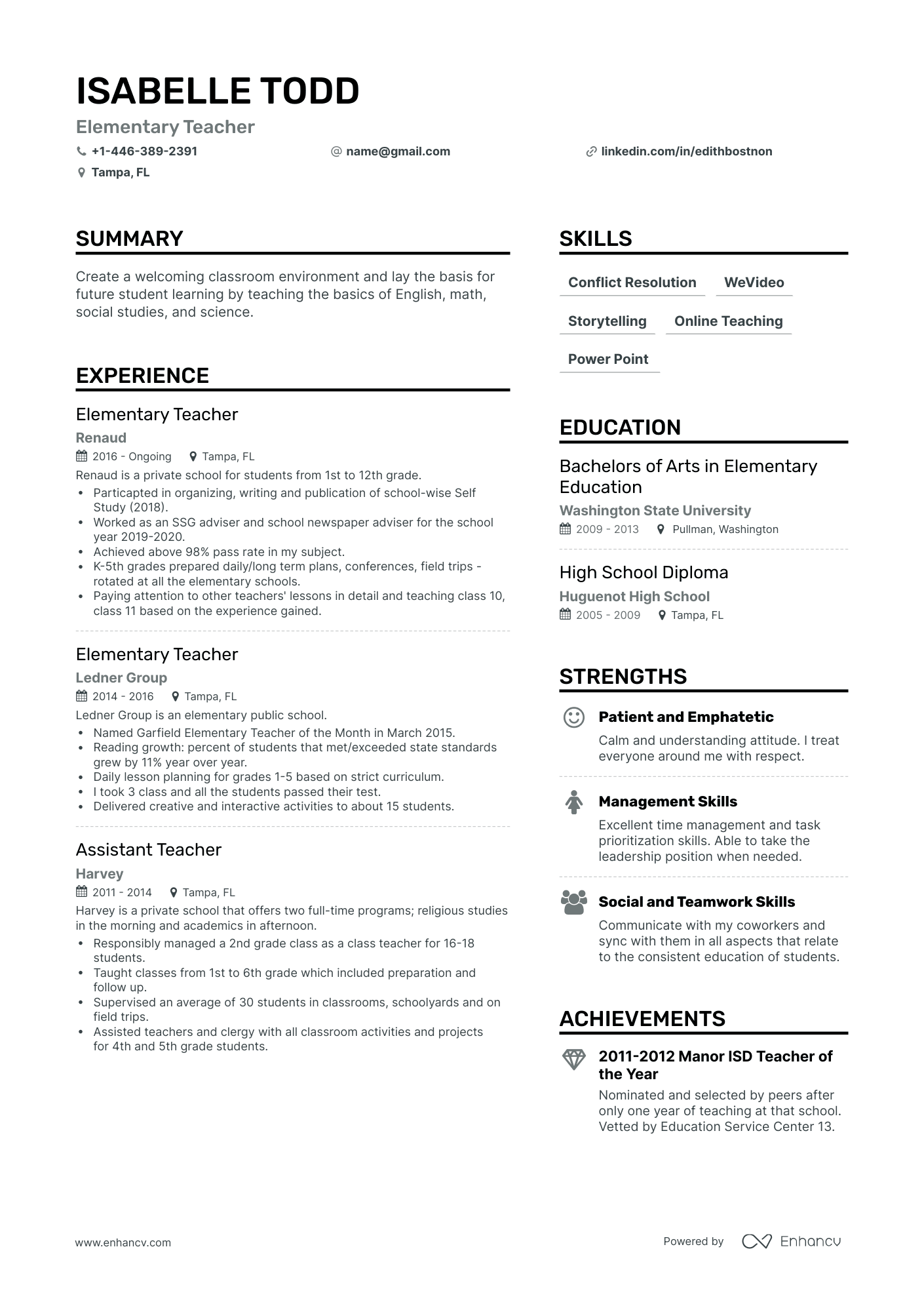 9 Elementary Teacher Resume Examples & Guide for 2023