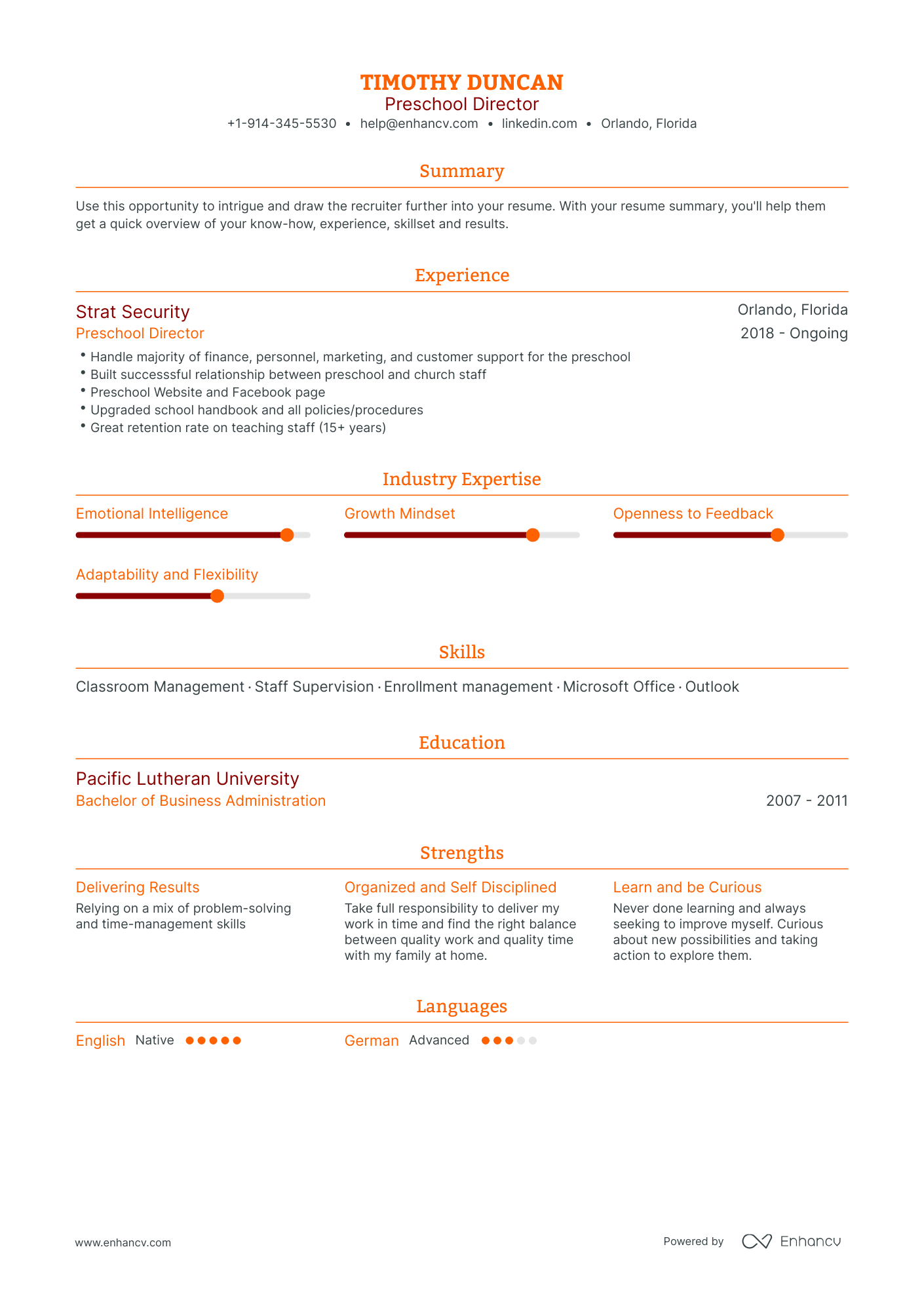 Preschool Director Resume Examples & Guide for 2023 (Layout, Skills ...