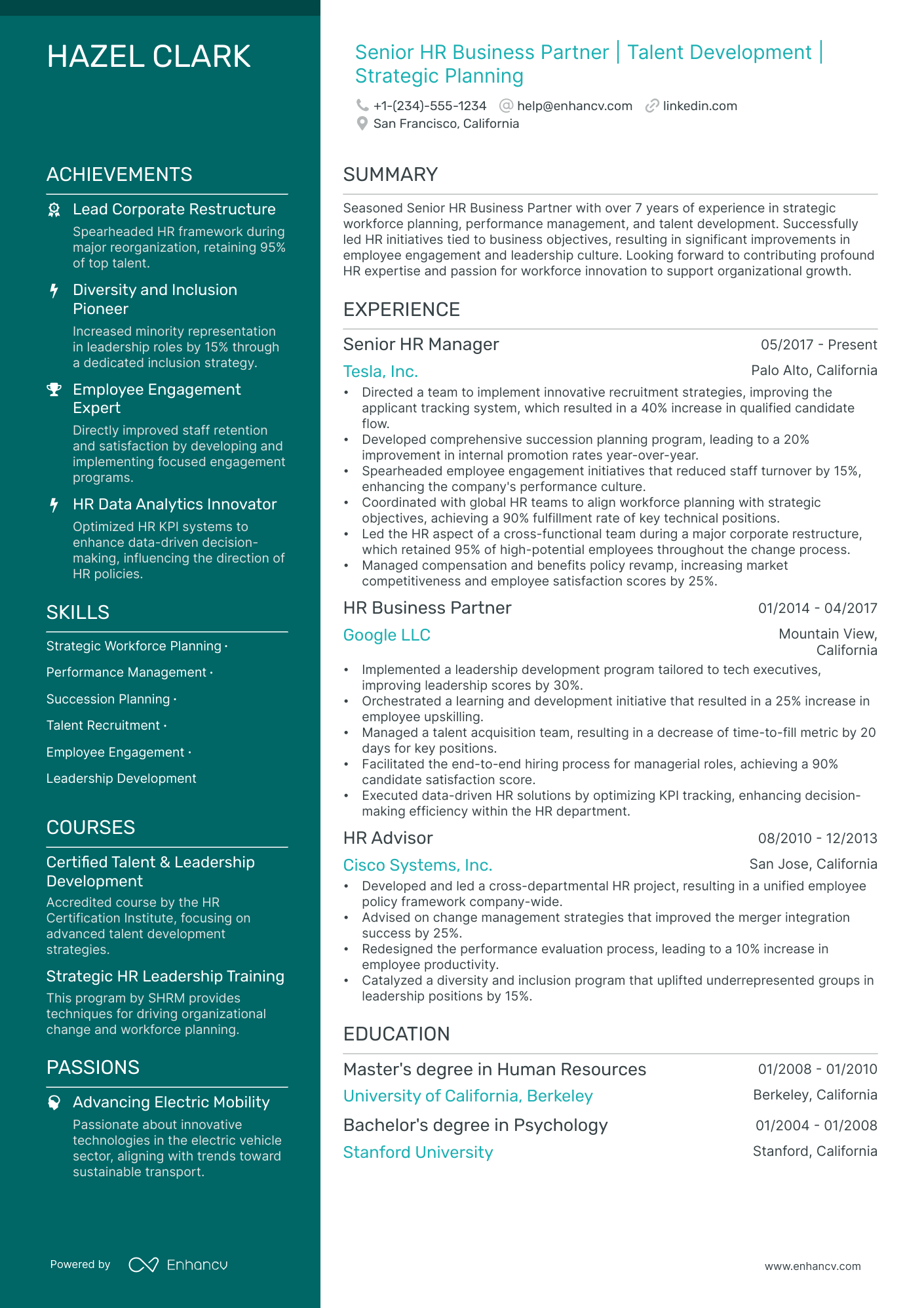 5 HR Business Partner Resume Examples & Guide for 2024