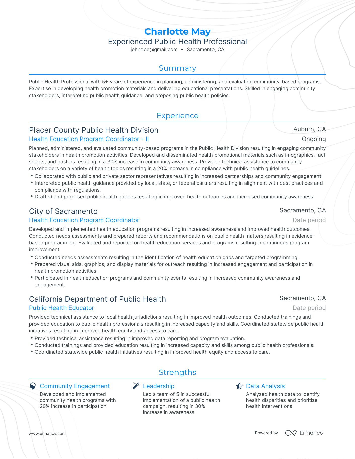 5 Public Health Resume Examples & Guide for 2024