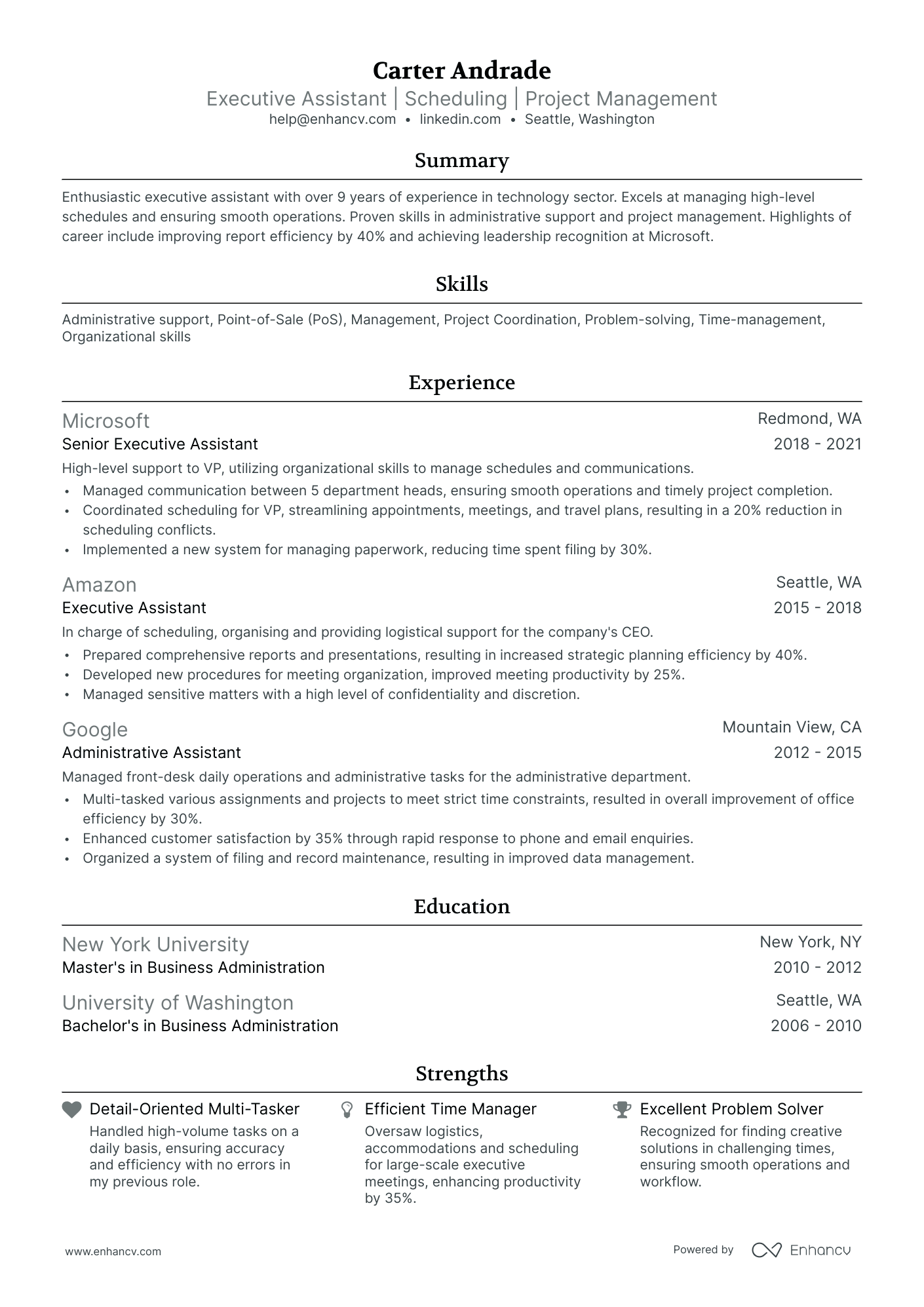 10 Executive Personal Assistant Resume Examples & Guide for 2026