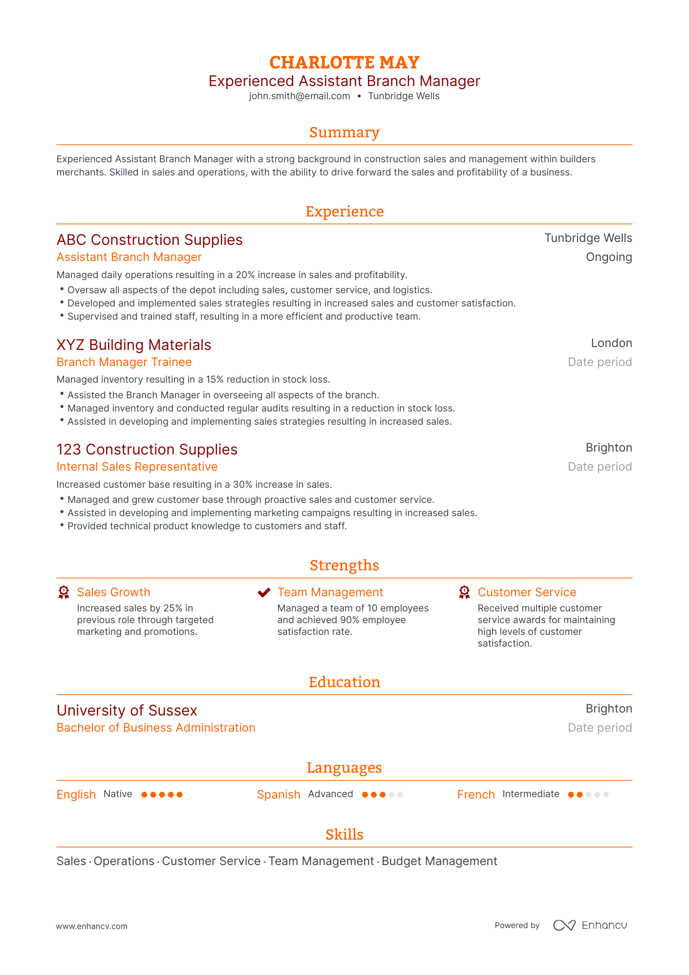 5 Assistant Branch Manager Resume Examples & Guide for 2023