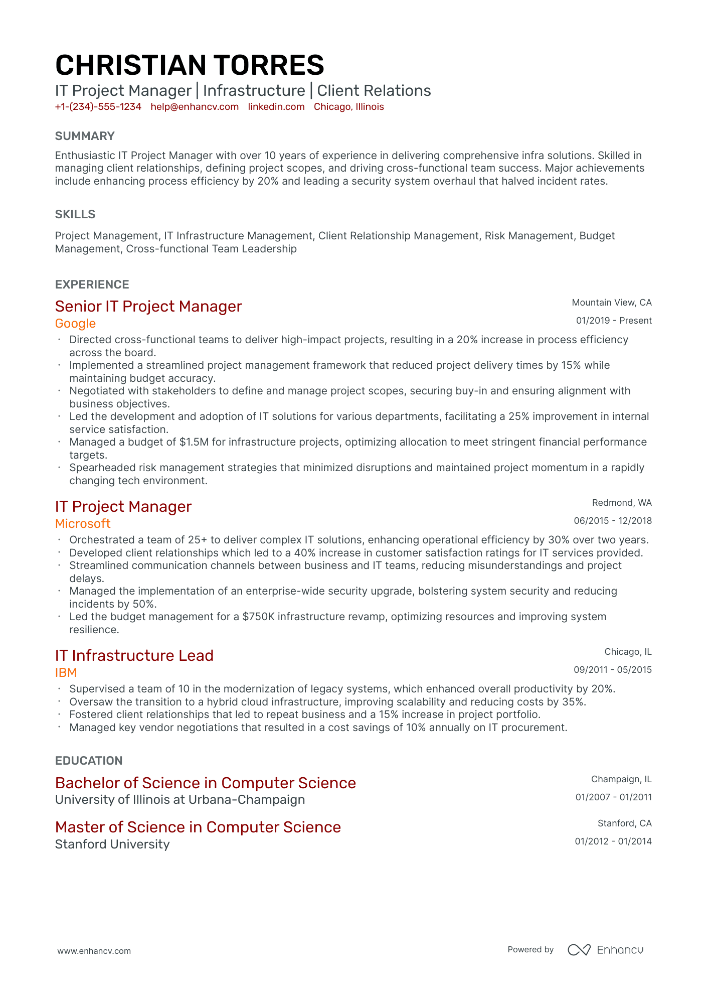 10 Infrastructure Project Manager Resume Examples & Guide for 2026
