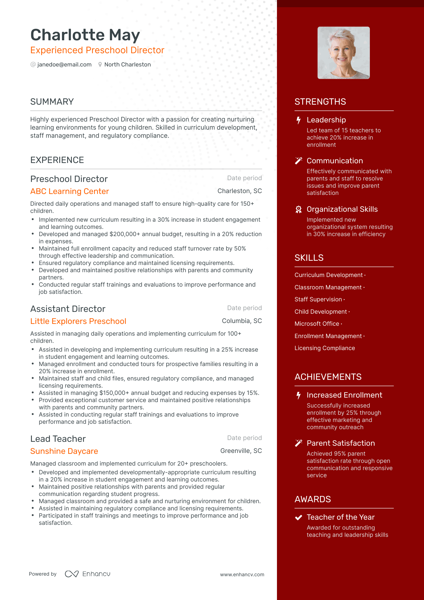 5 Preschool Director Resume Examples & Guide for 2023