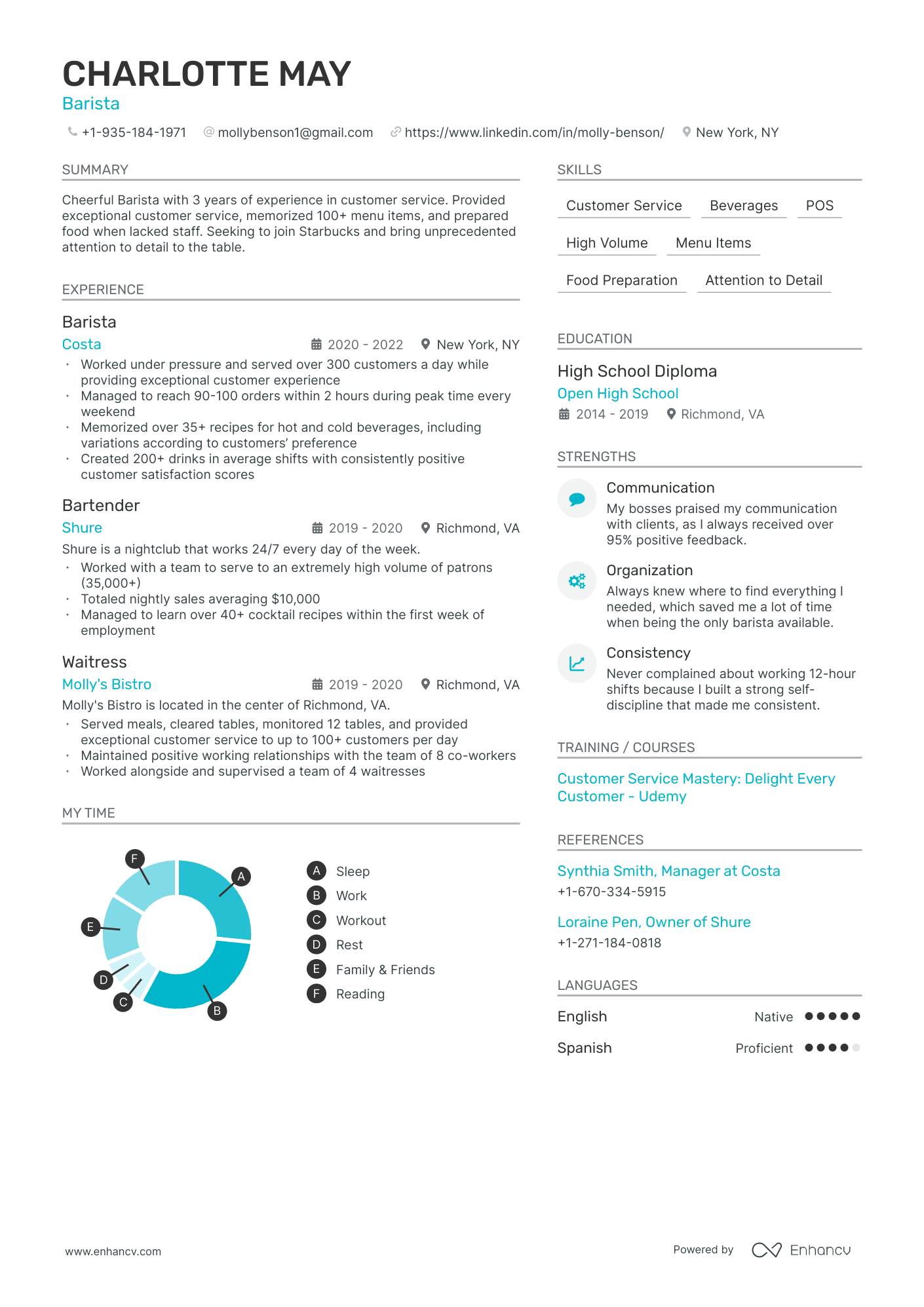 5 Starbucks Resume Examples & Guide for 2024