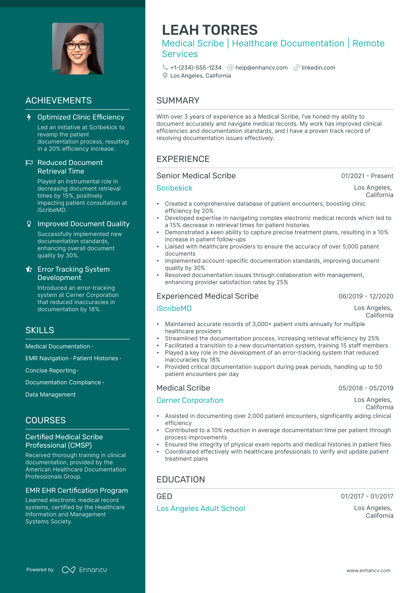 5 Medical Scribe Resume Examples & Guide for 2024