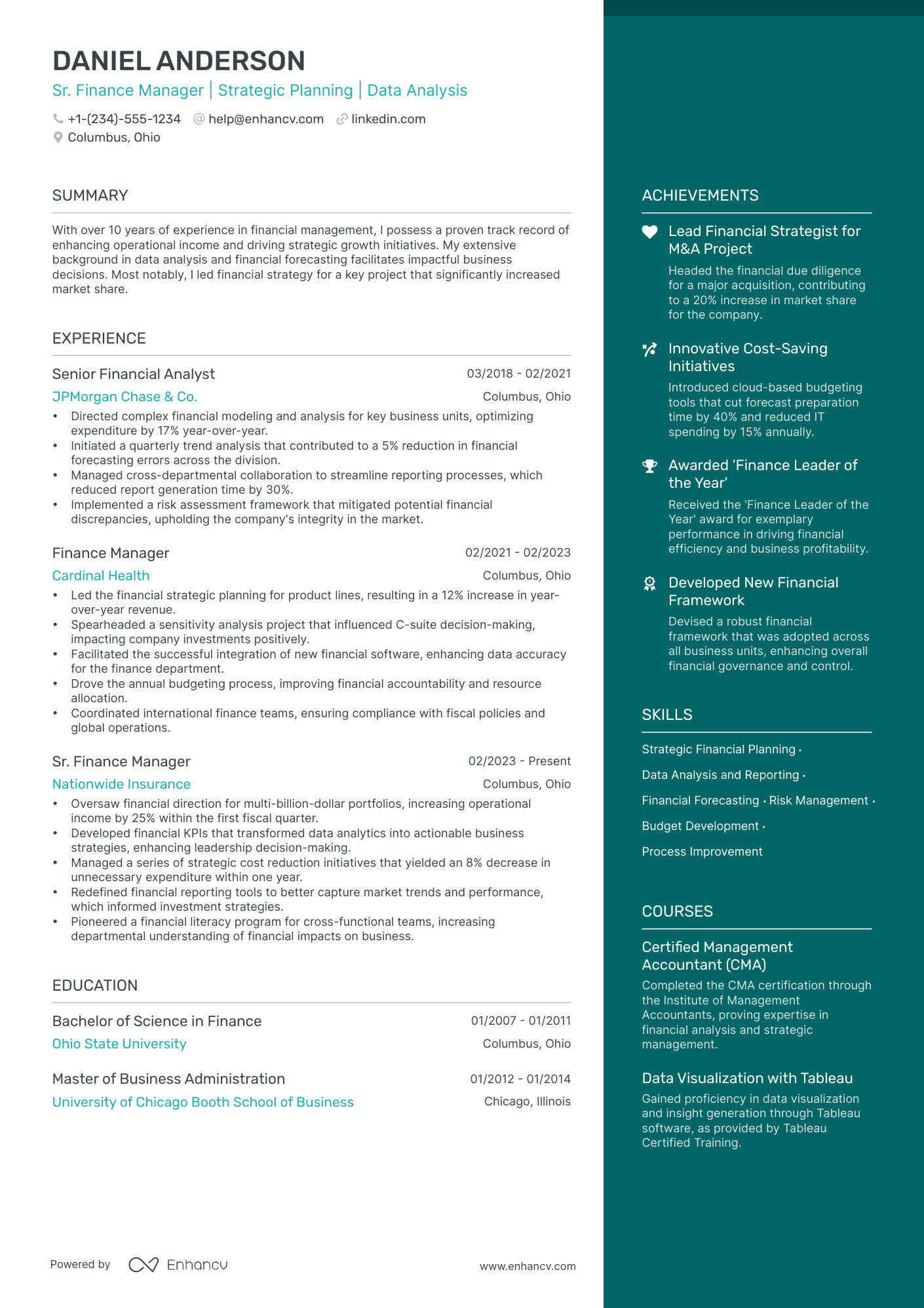 5 Senior Finance Manager Resume Examples & Guide for 2024