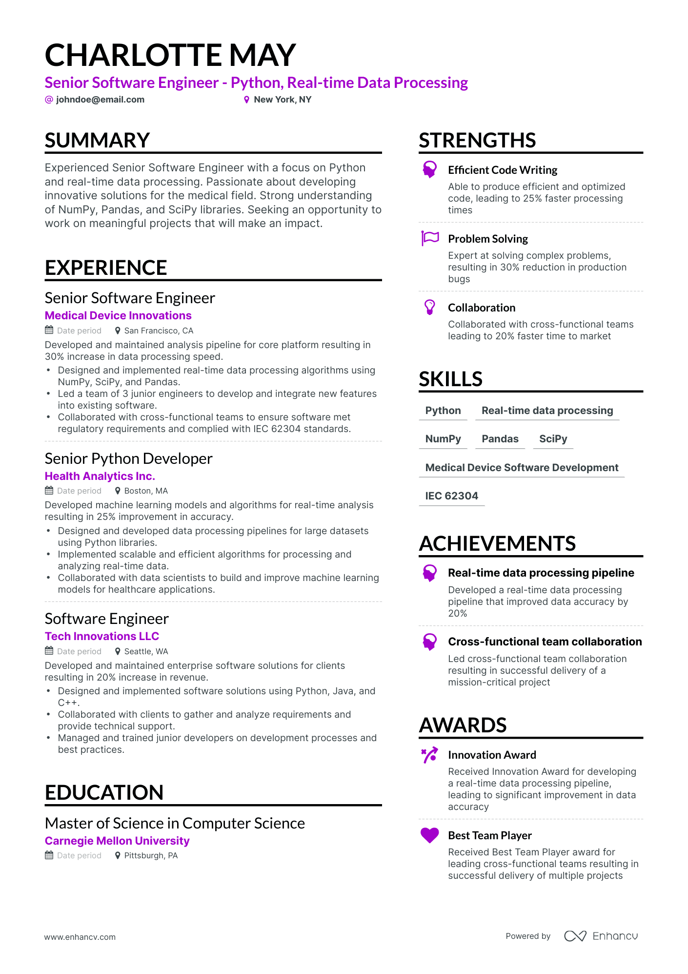 5 Senior Software Engineer Resume Examples & Guide for 2023