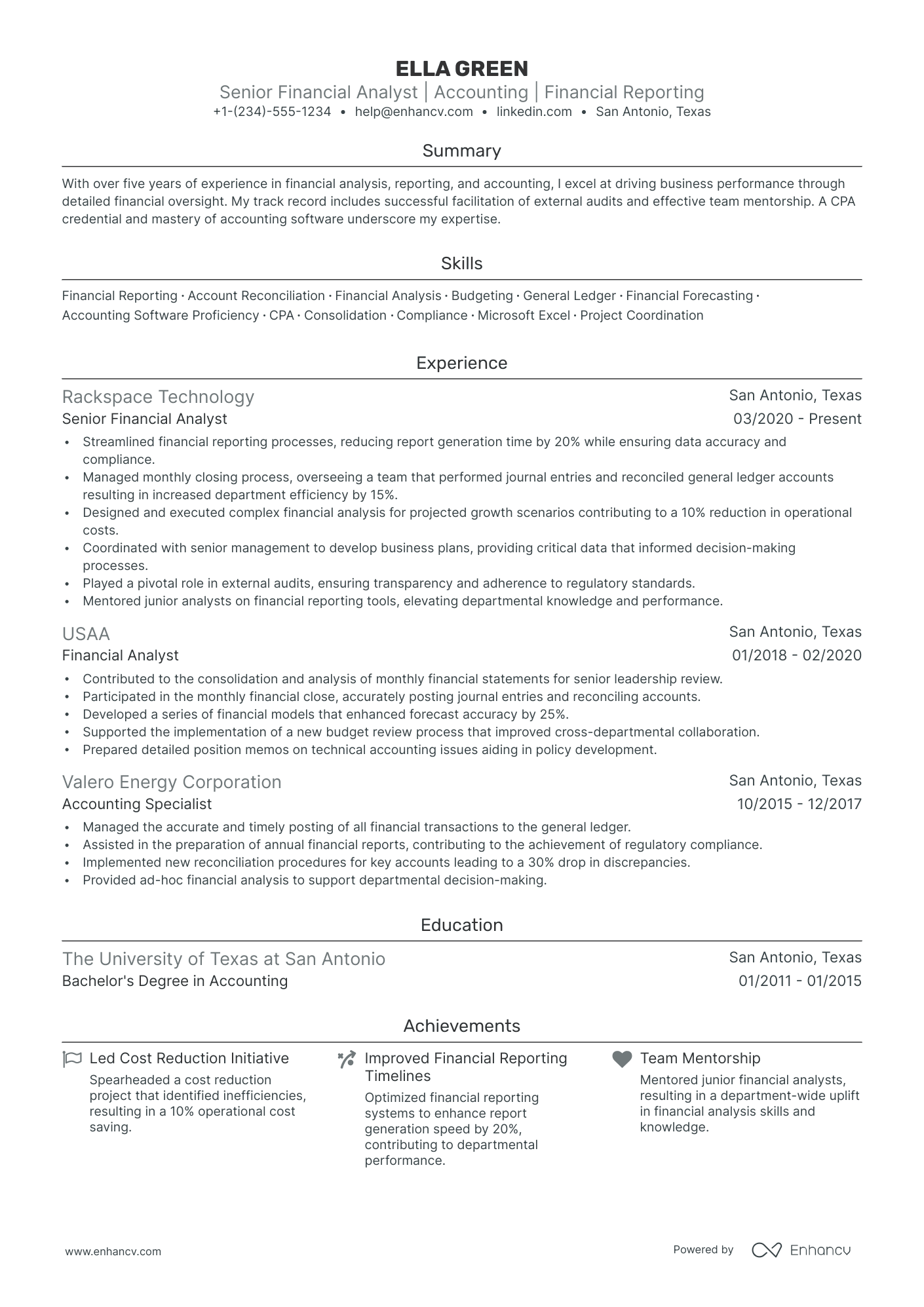 5 Corporate Financial Analyst Resume Examples & Guide for 2024