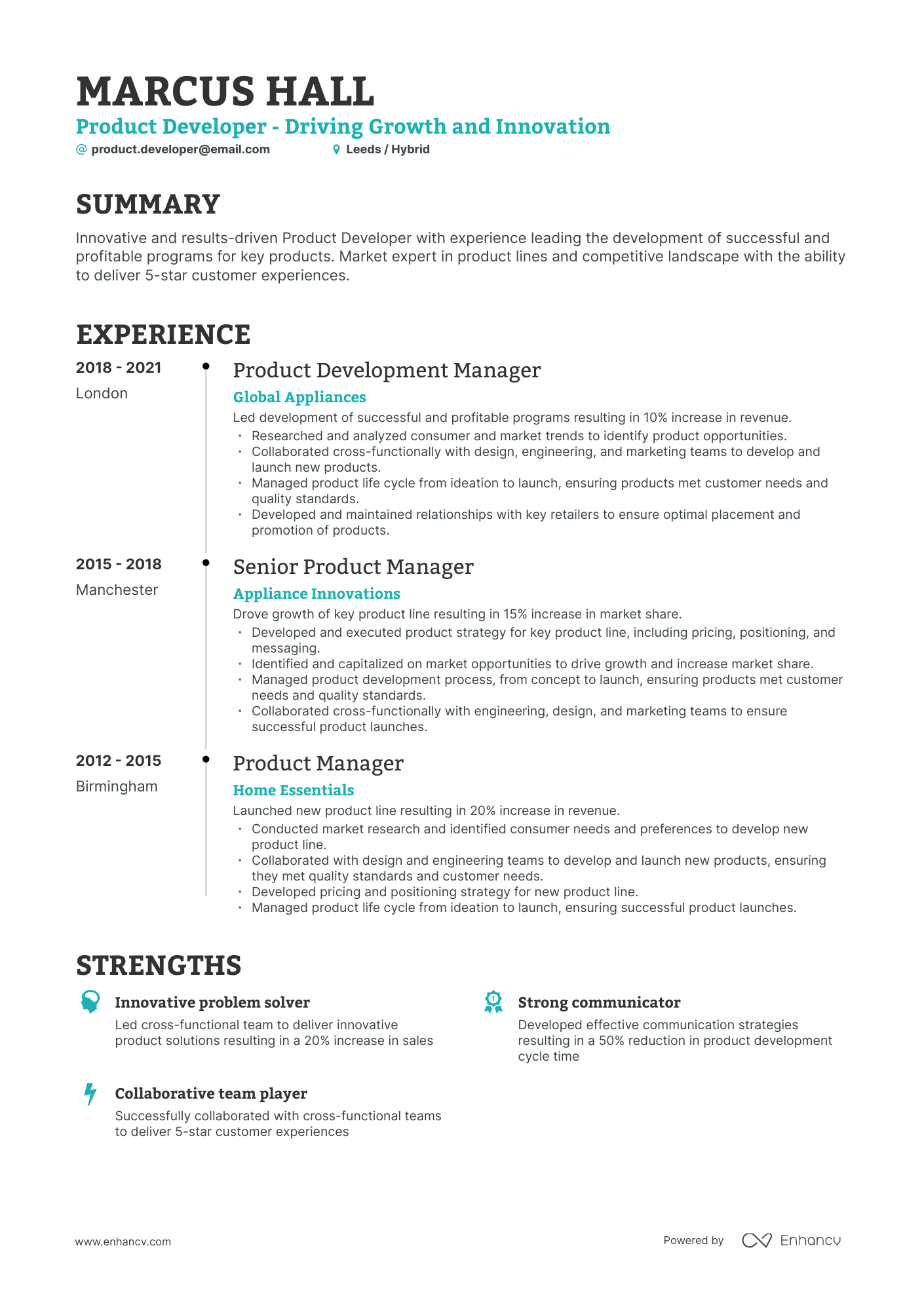 5 Product Developer Resume Examples & Guide for 2023