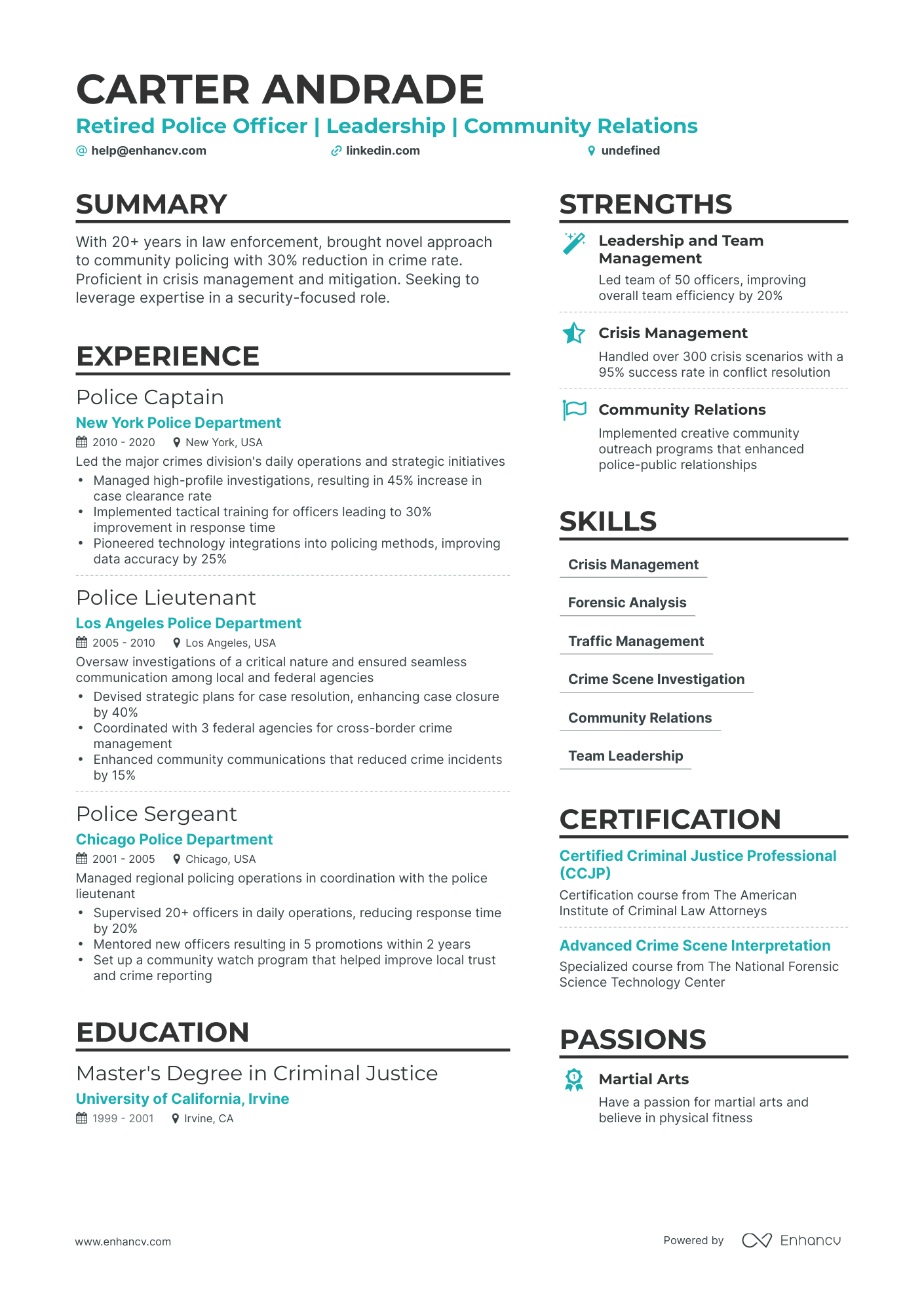 10 Police Officer Resume Examples & Guide for 2024