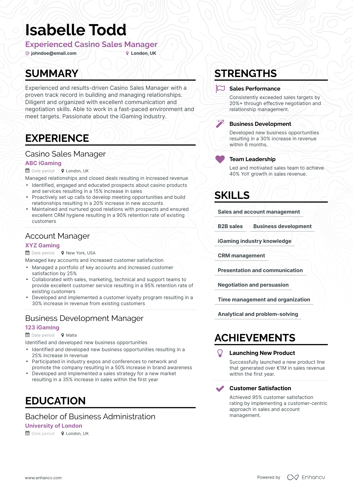 5 Casino Manager Resume Examples & Guide for 2024