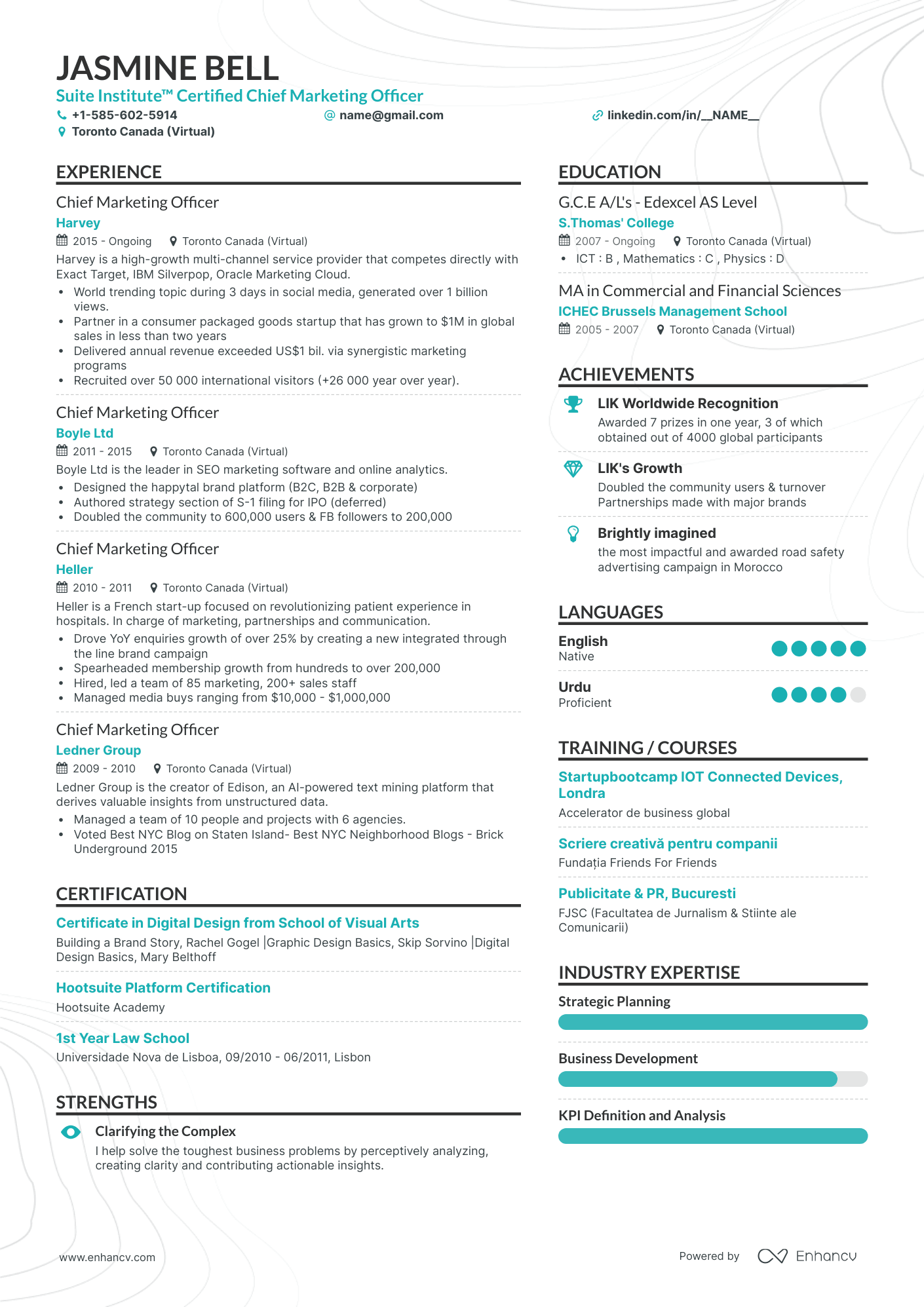 Chief Marketing Officer Resume Examples & Guide for 2023 (Layout ...