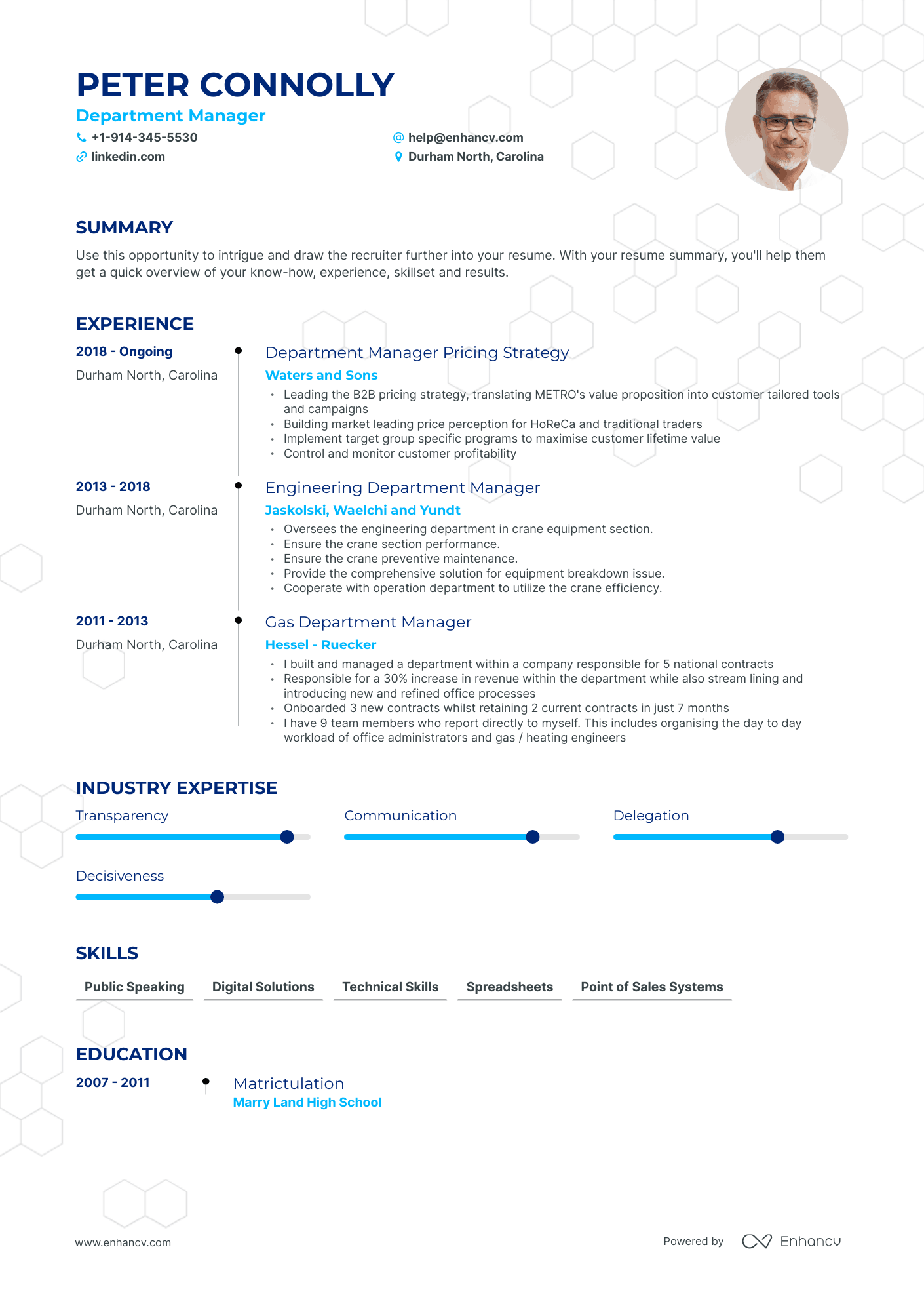 Department Manager Resume Examples & Guide for 2023 (Layout, Skills ...