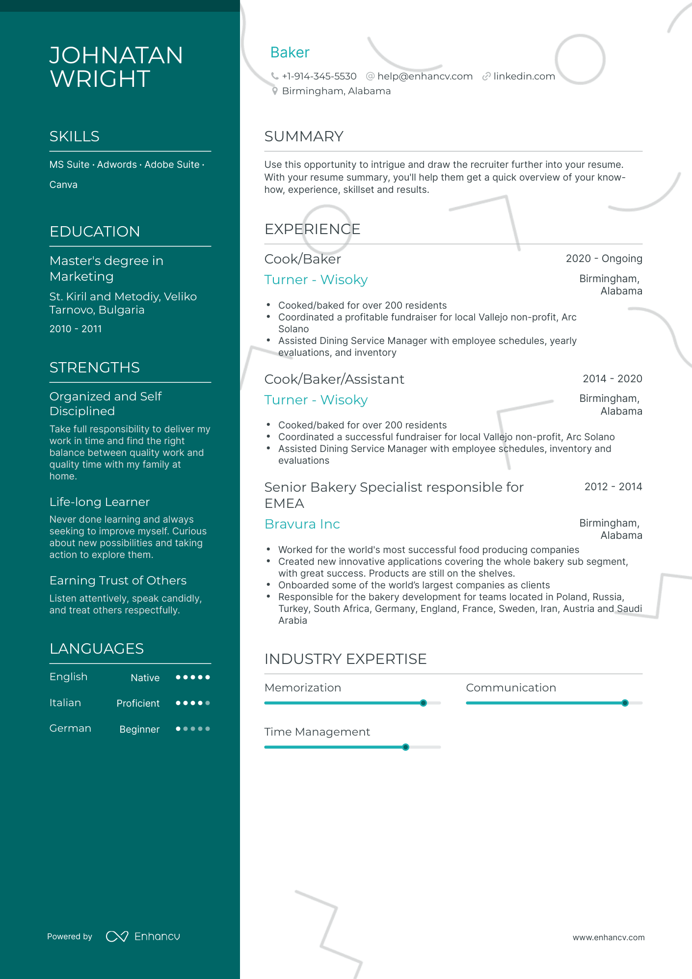 Baker Resume Examples & Guide for 2023 (Layout, Skills, Keywords & Job ...