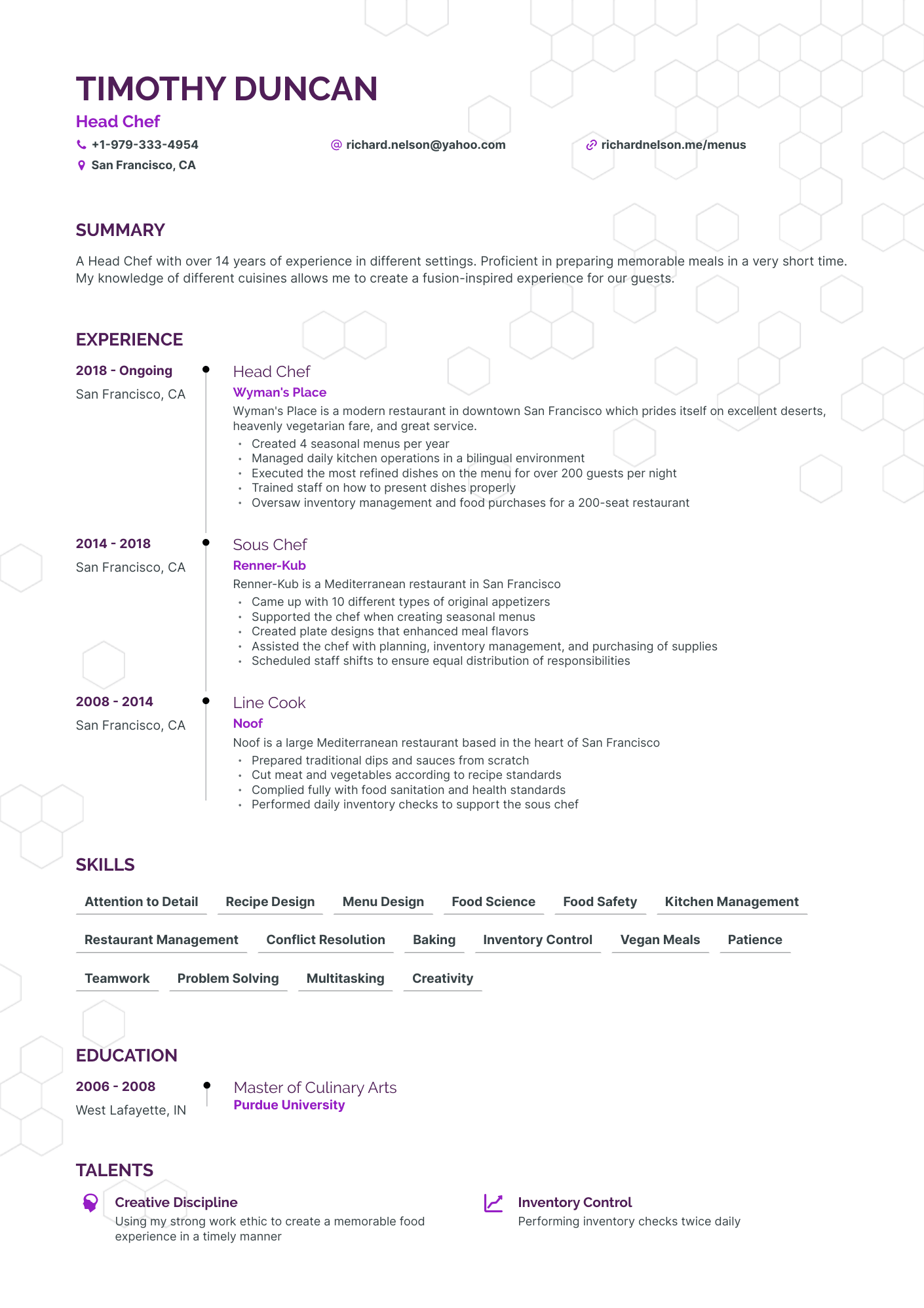 8 Chef Resume Examples & Guide for 2023