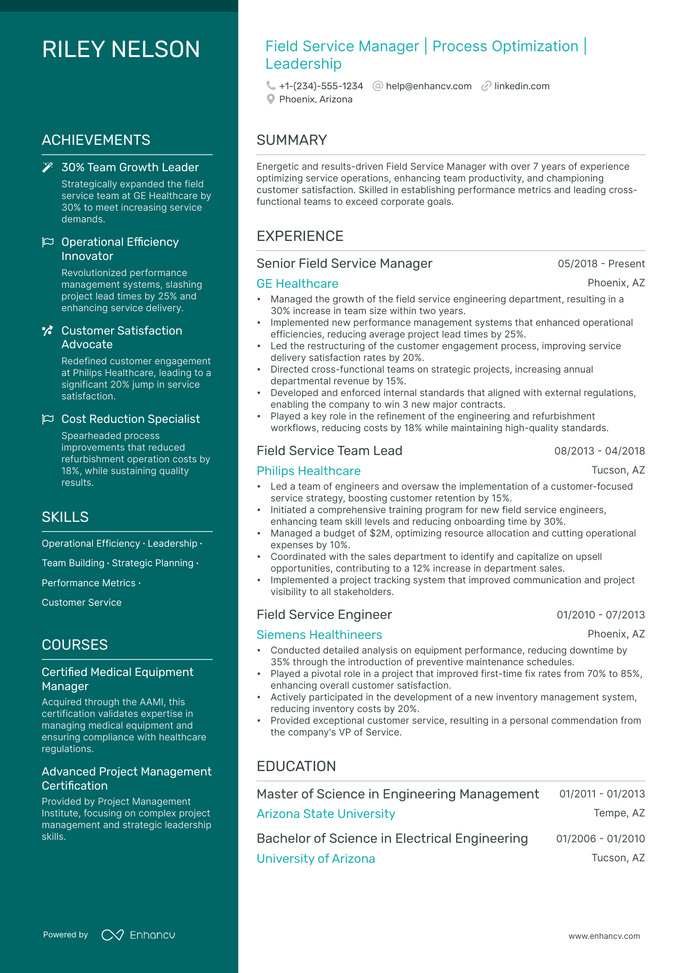 5 Field Service Manager Resume Examples & Guide for 2024