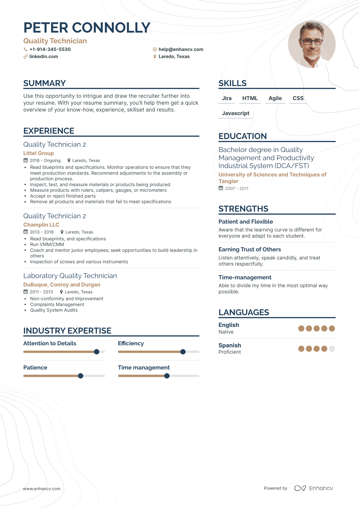 Quality Technician Resume Examples & Guide for 2023 (Layout, Skills ...