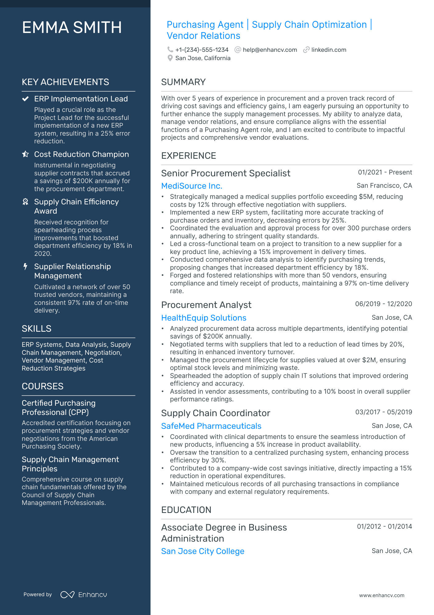 10 Purchasing Agent Resume Examples & Guide for 2026