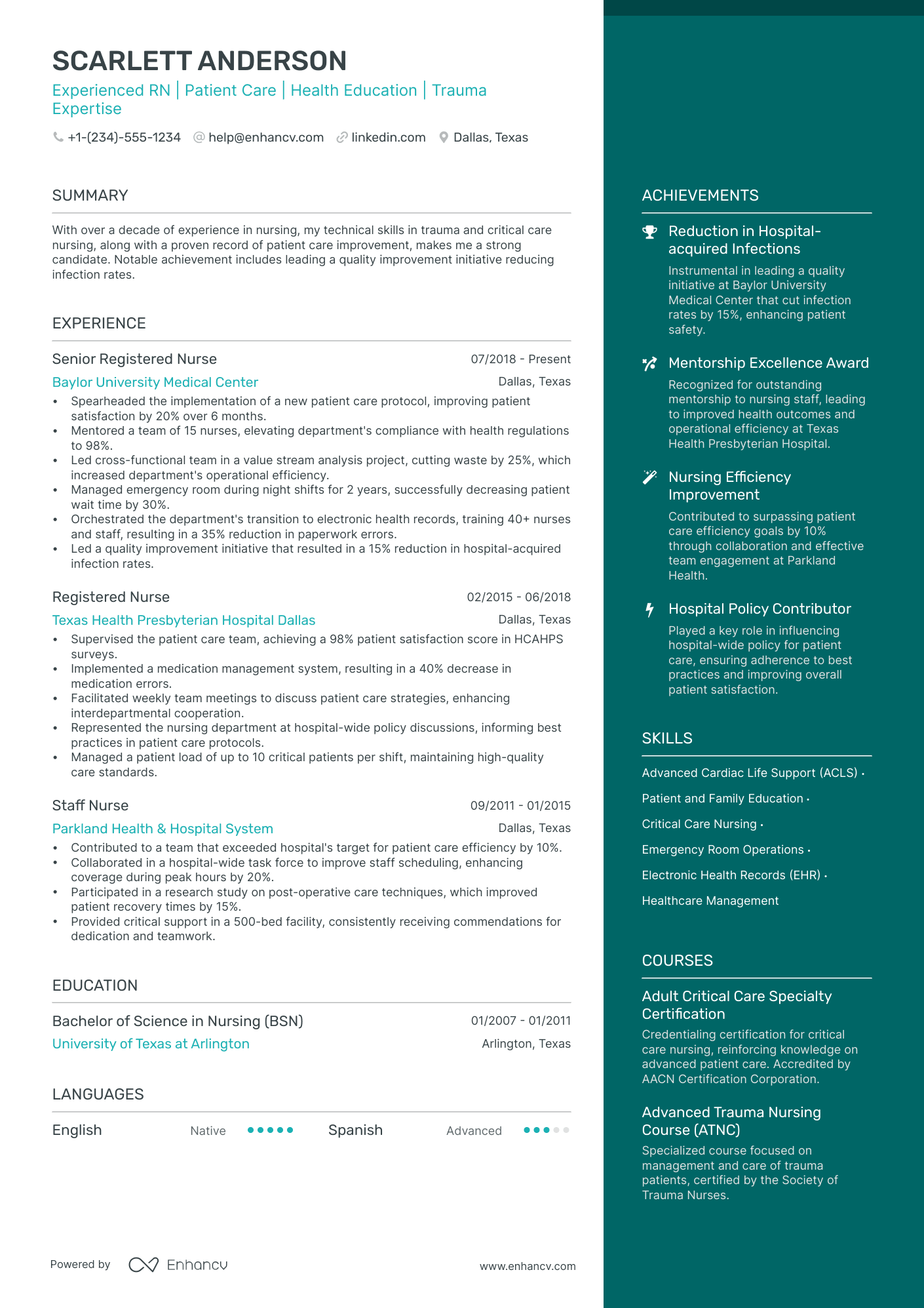 5 Staff Nurse Resume Examples & Guide for 2024