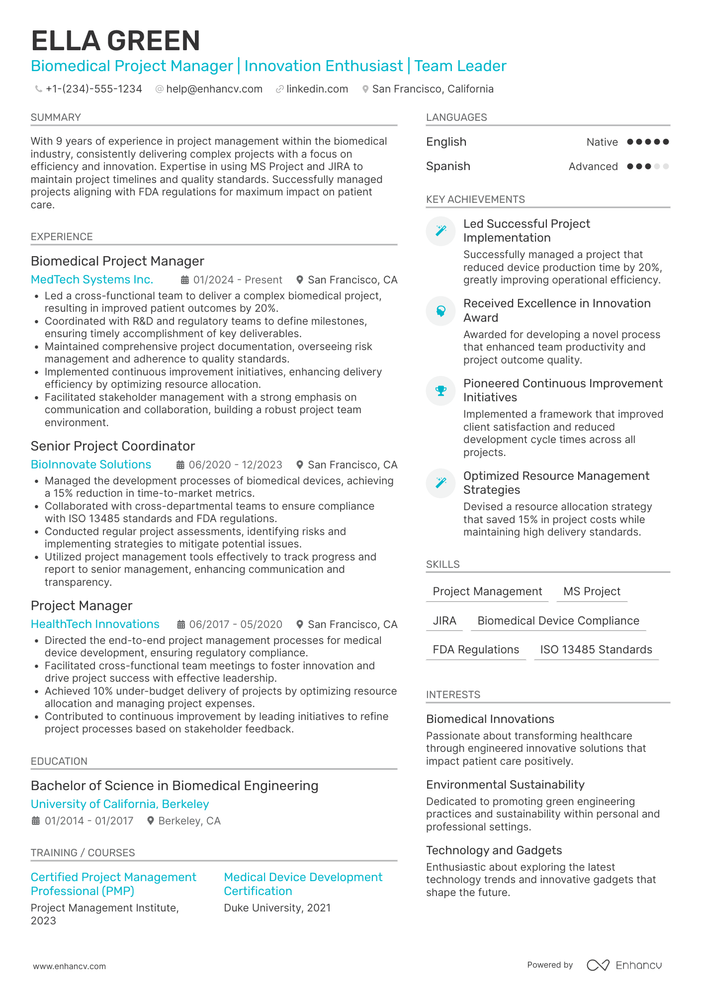 19 Biomedical Engineer Resume Examples & Guide for 2026