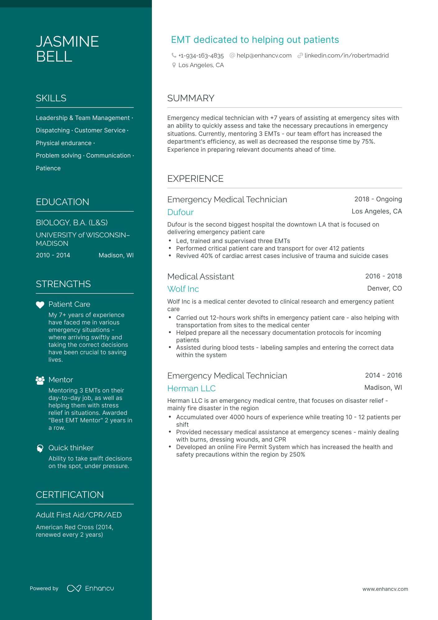 5 EMT Resume Examples & Guide for 2023