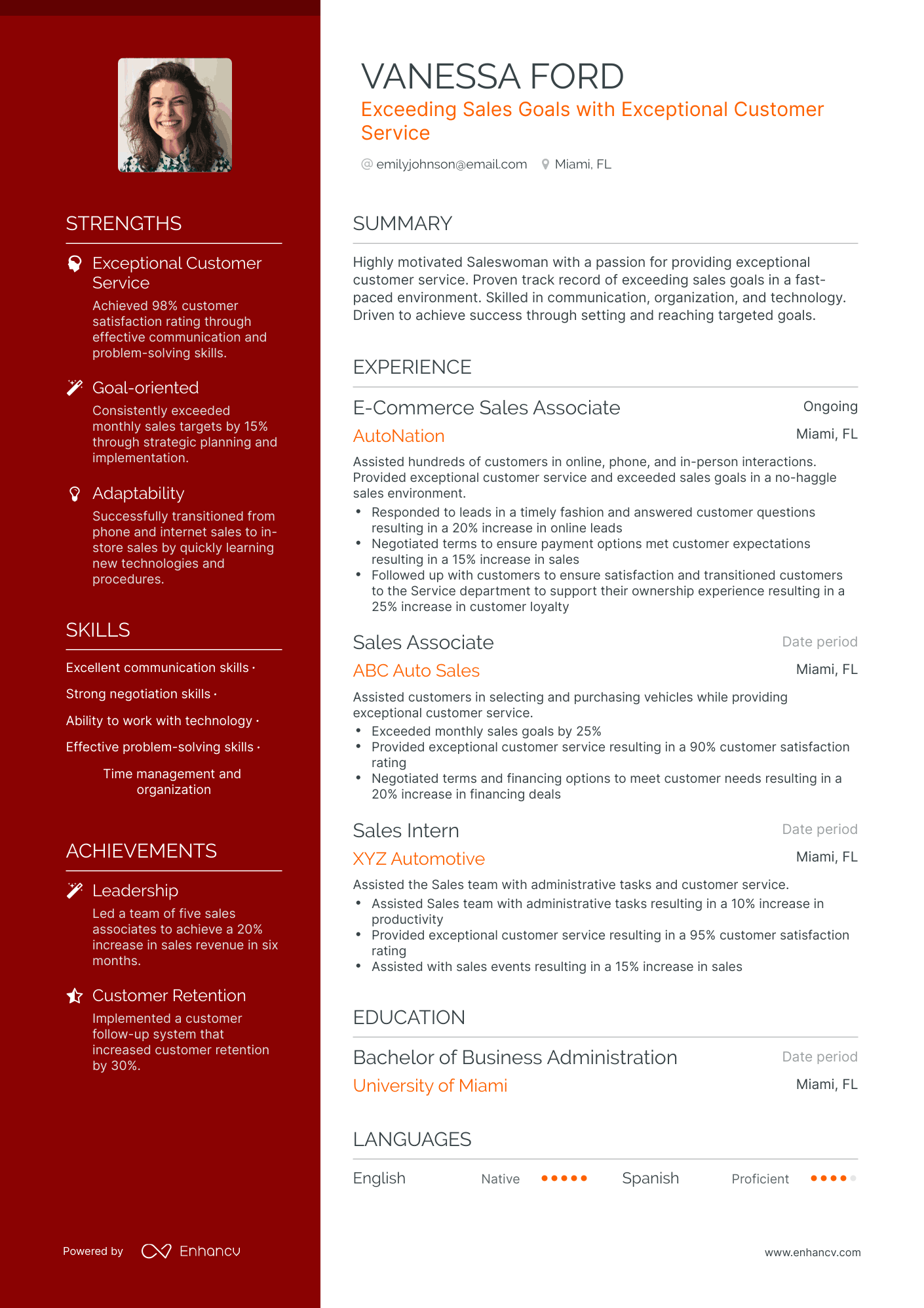 5 Saleswoman Resume Examples & Guide for 2024