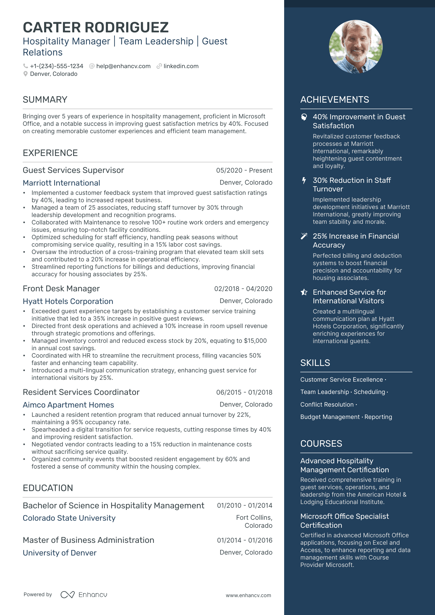 5 Front Desk Supervisor Resume Examples & Guide for 2024