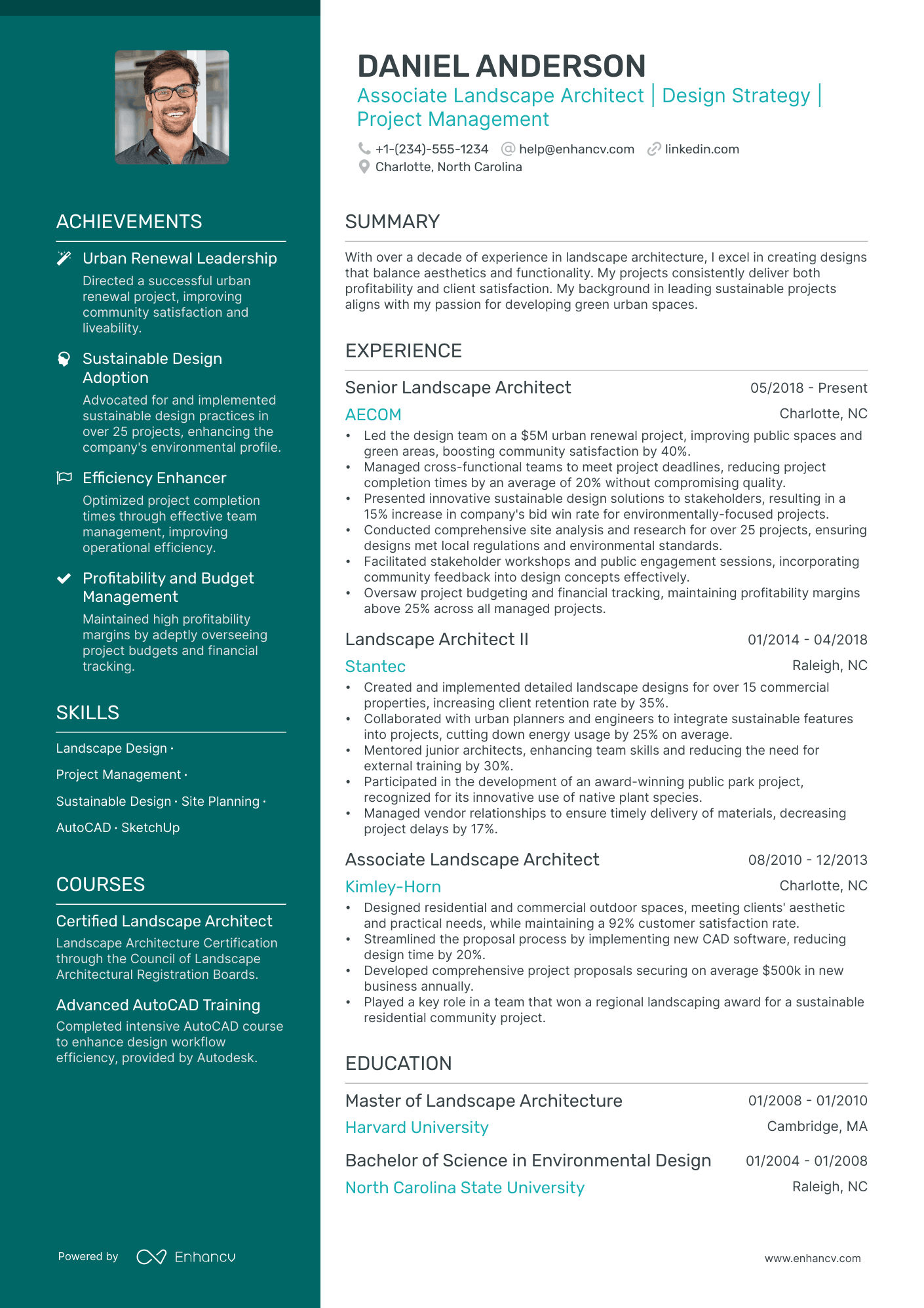 5 Landscape Architect Resume Examples & Guide For 2024