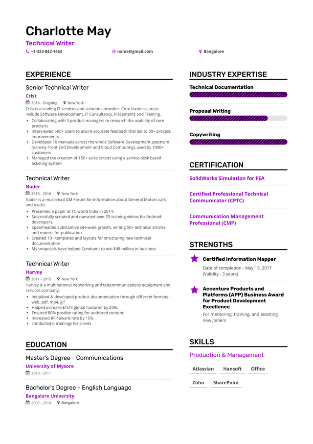 6 Writer Resume Examples & Guide for 2024
