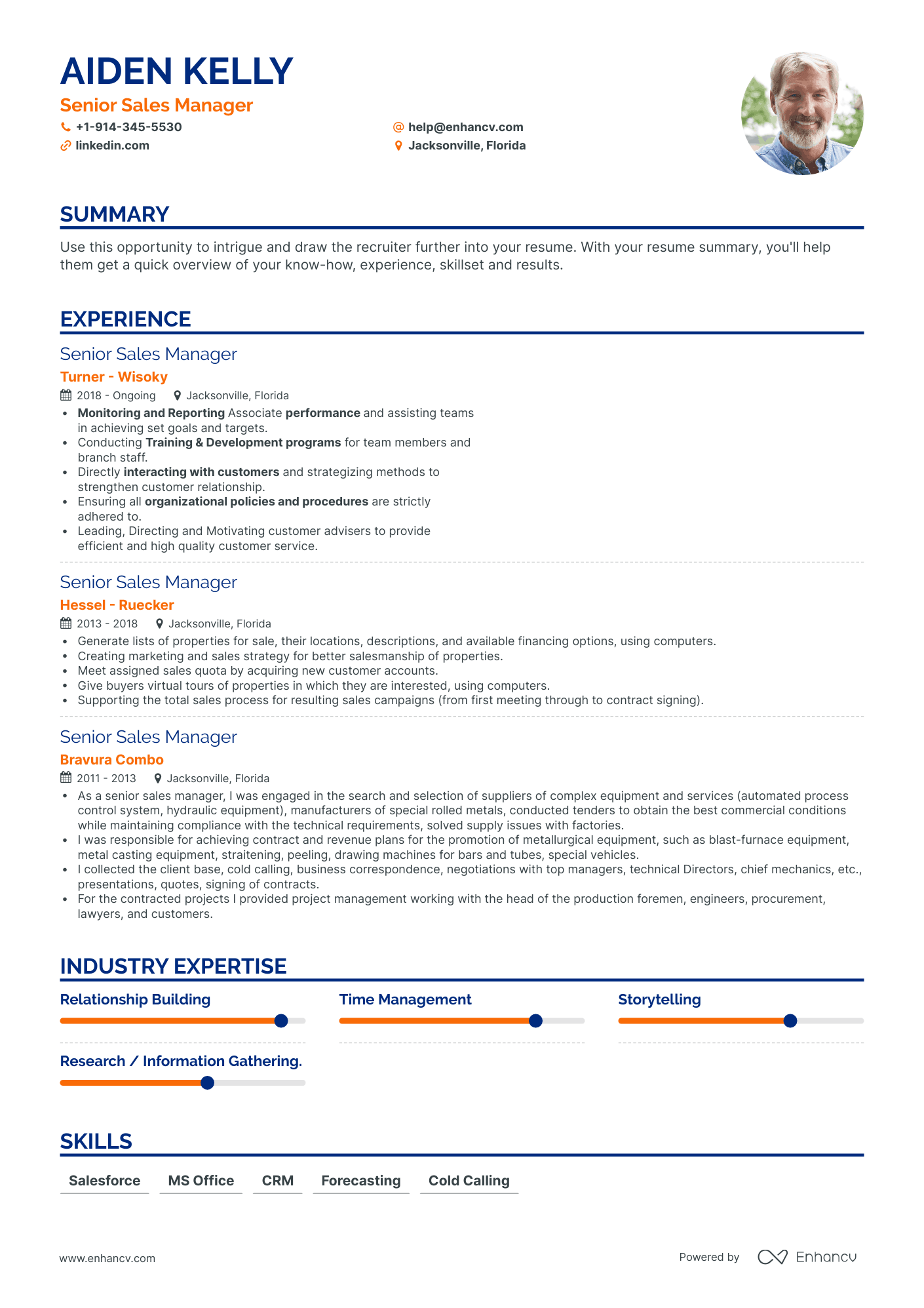 Senior Sales Manager Resume Examples & Guide For 2023 (Layout, Skills ...