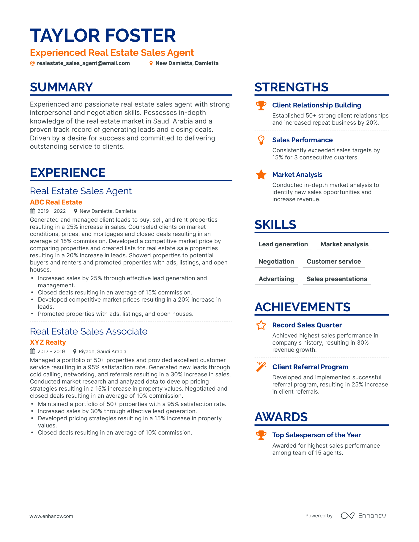 5 Real Estate Sales Resume Examples & Guide for 2023