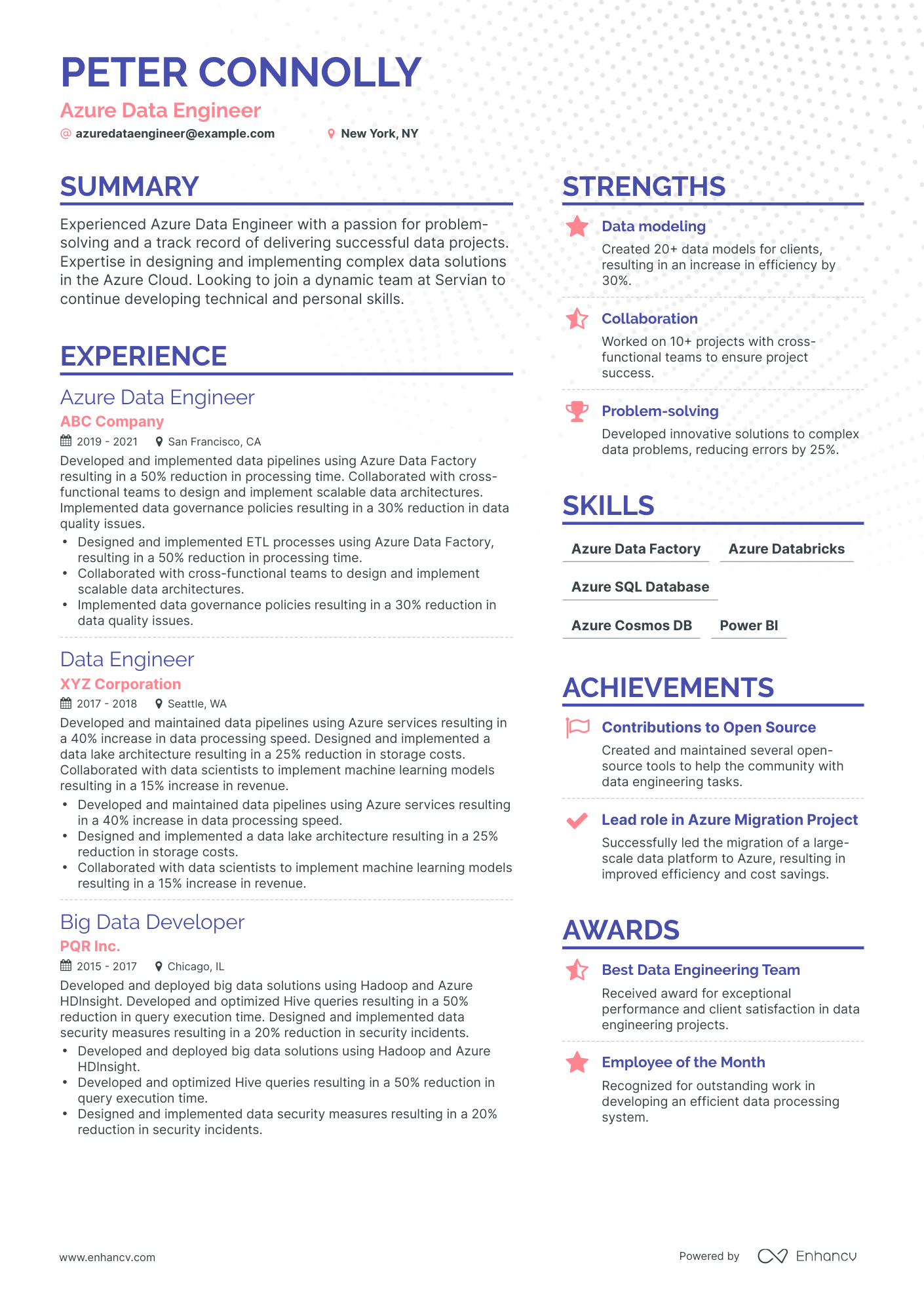 21 Data Engineer Resume Examples & Guide for 2024