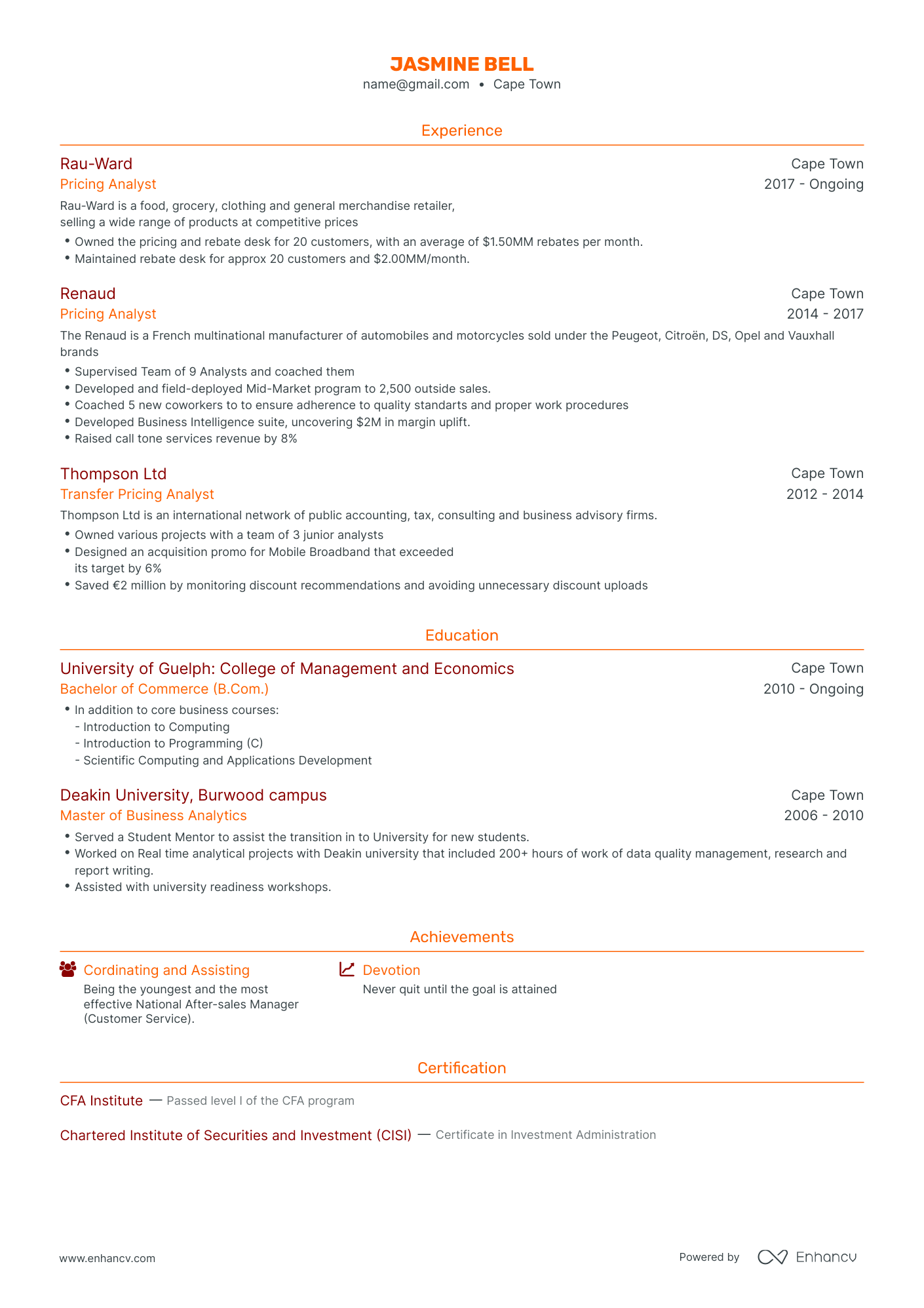 5 Pricing Analyst Resume Examples & Guide for 2024