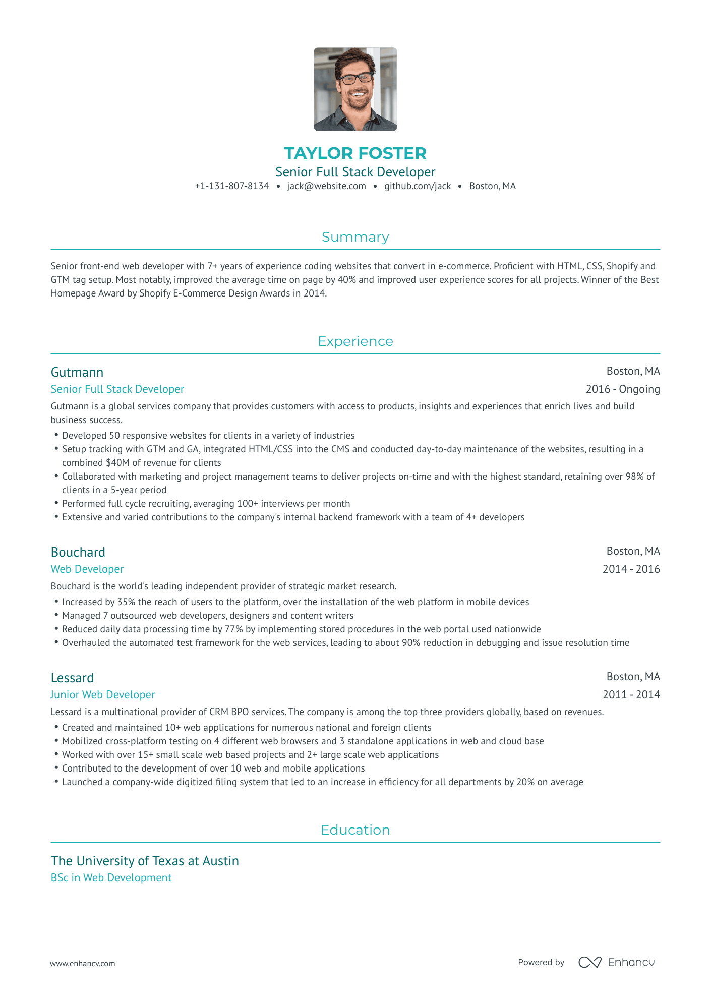 8 Web Developer Resume Examples & Guide for 2023