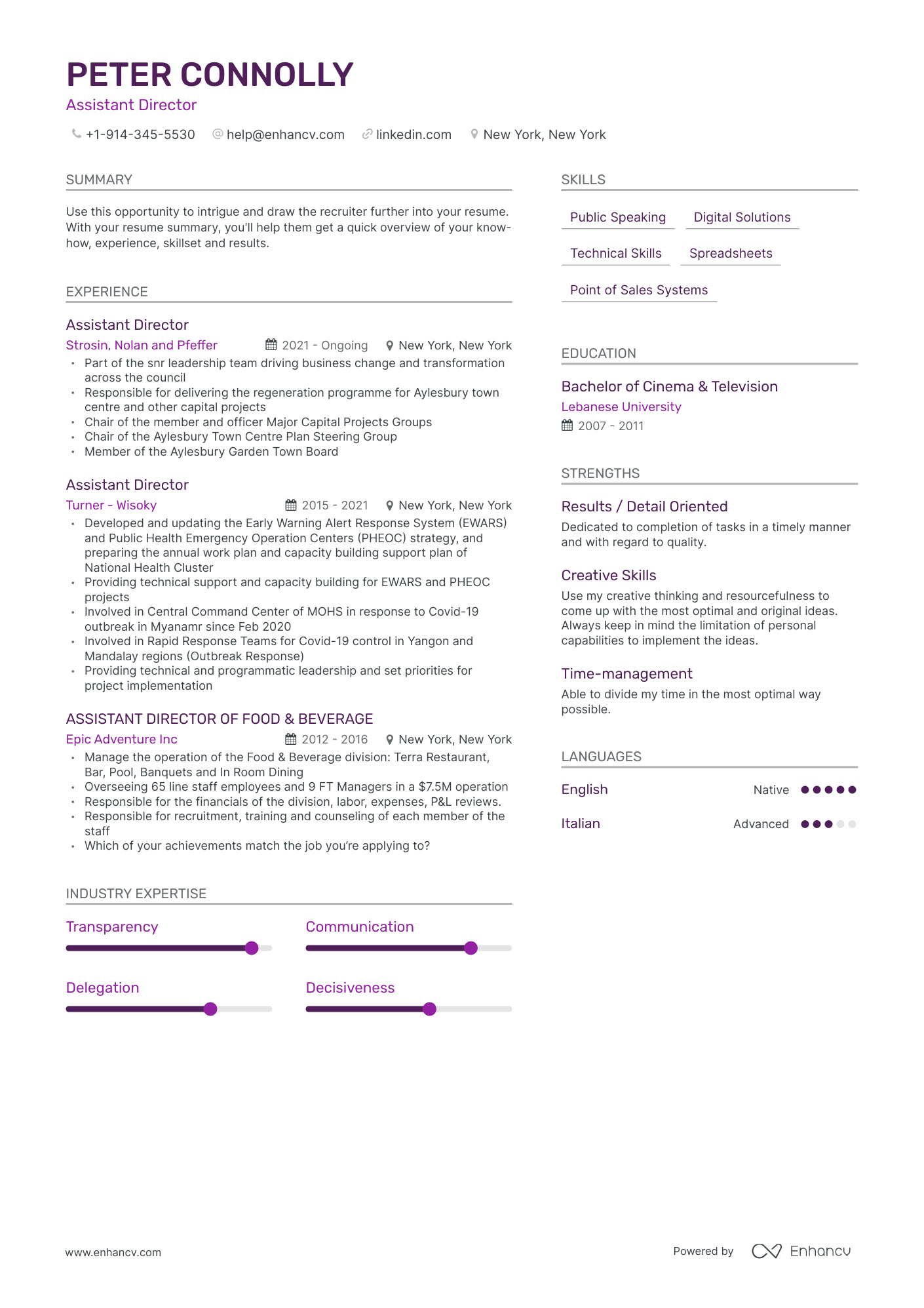 Assistant Director Resume Examples & Guide for 2023 (Layout, Skills ...