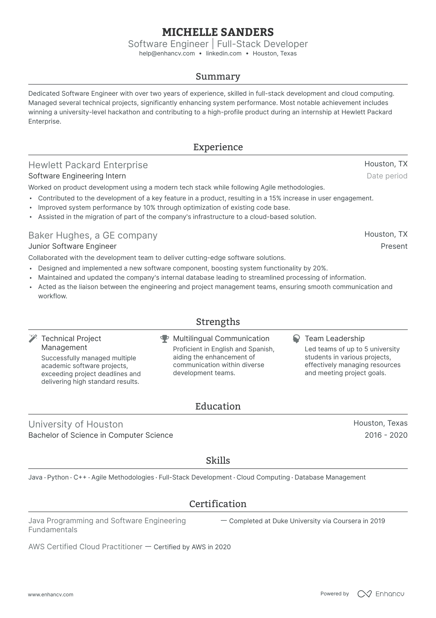 5 Junior Software Engineer Resume Examples & Guide for 2024