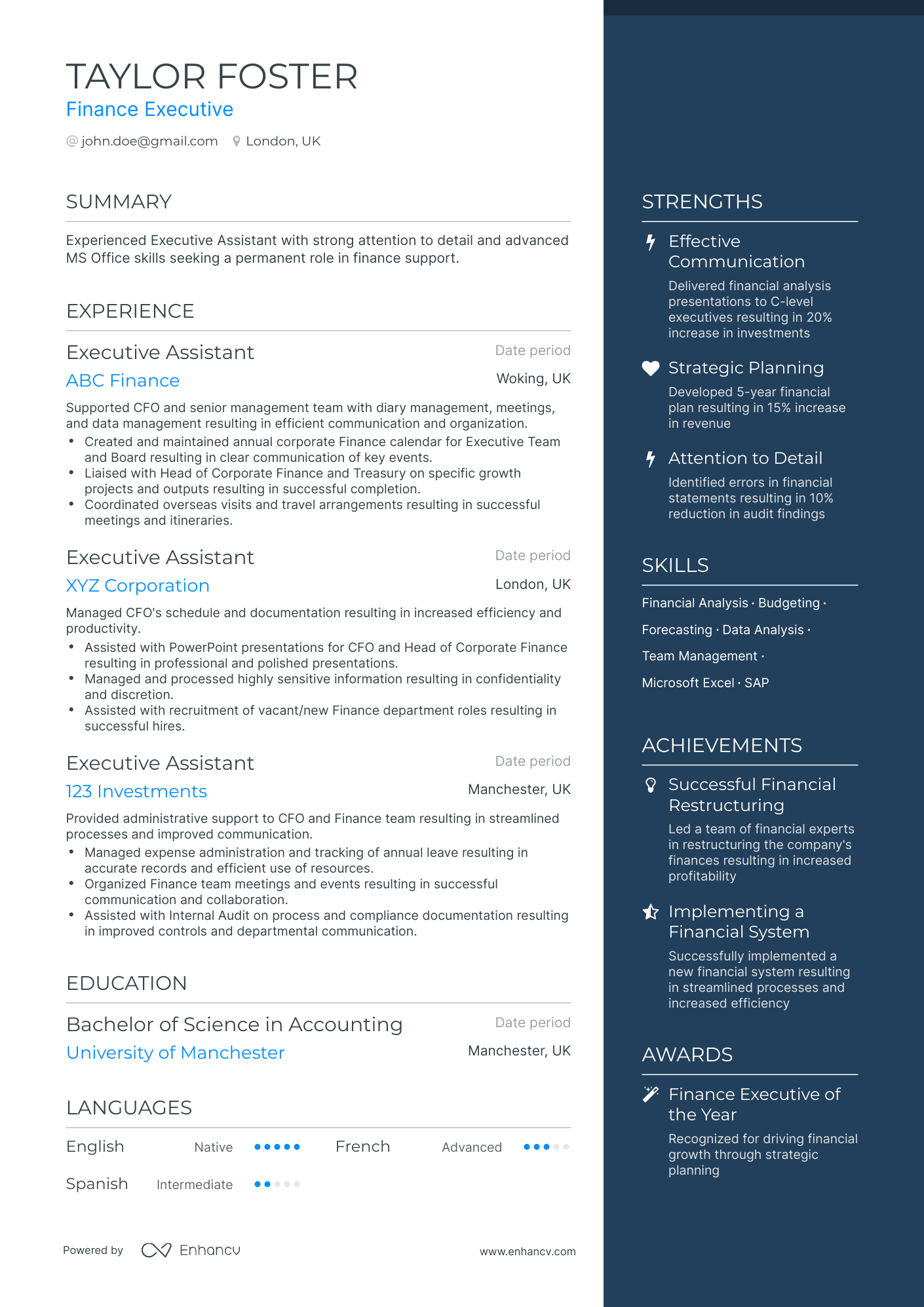 5 Finance Executive Resume Examples & Guide for 2024