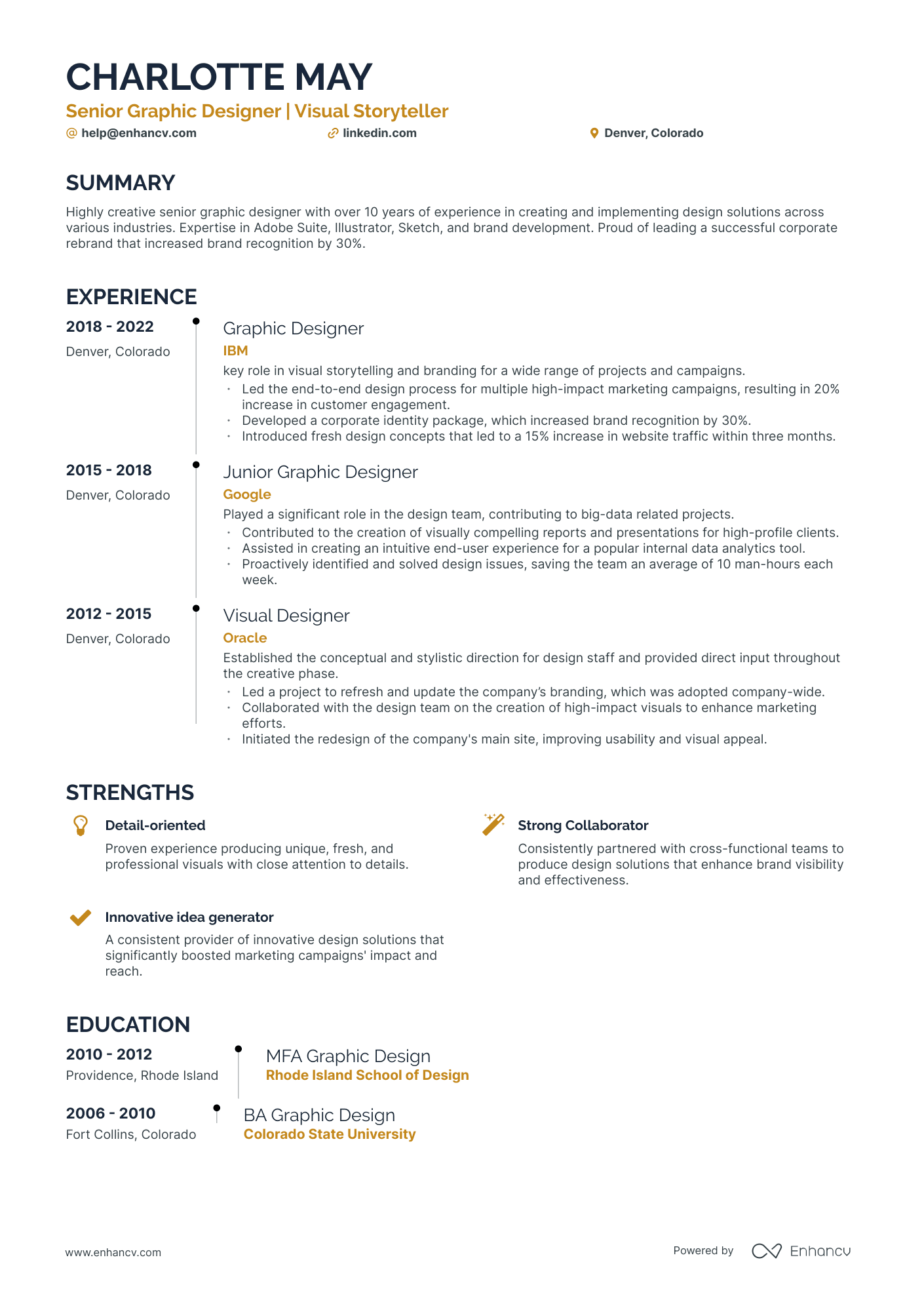 5 Senior Graphic Designer Resume Examples & Guide for 2024